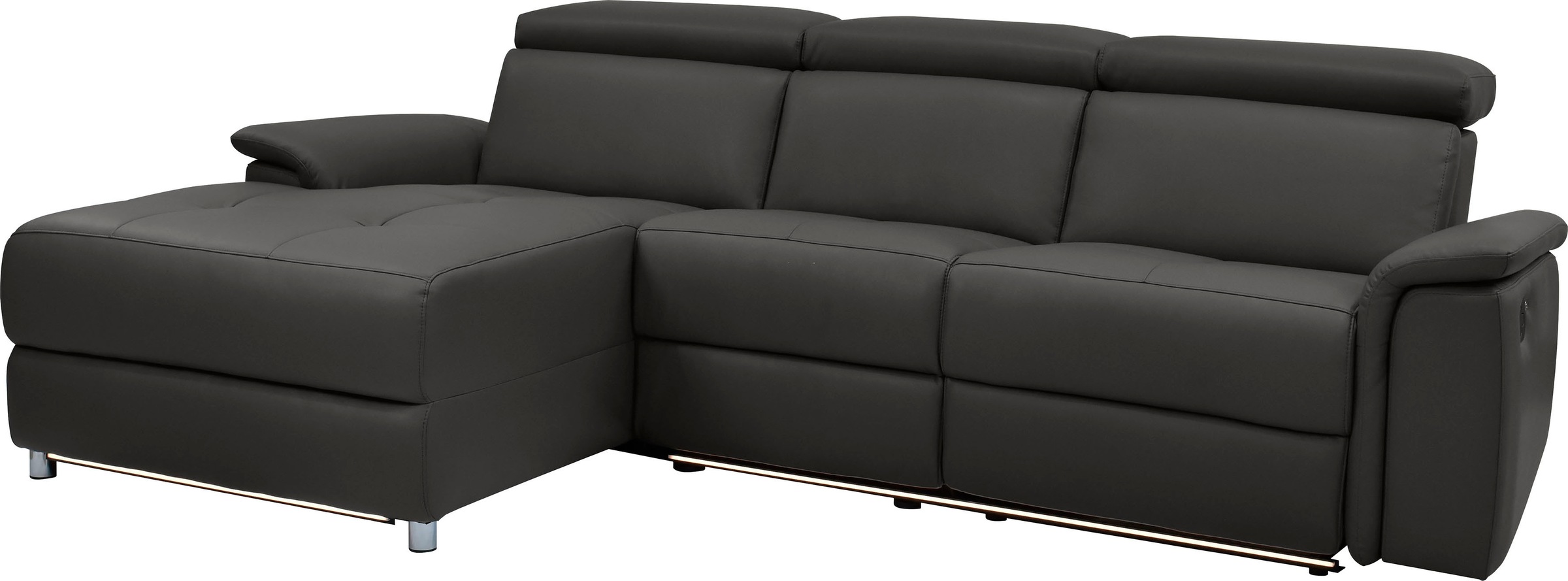 Places of Style Ecksofa »Pareli, L-Form, 259cm,m. Recamiere, Echtleder, Kunstleder, Webstoff«, man. o. elektr. Relaxfunktion, USB/Kopfteilverstellg u. LED