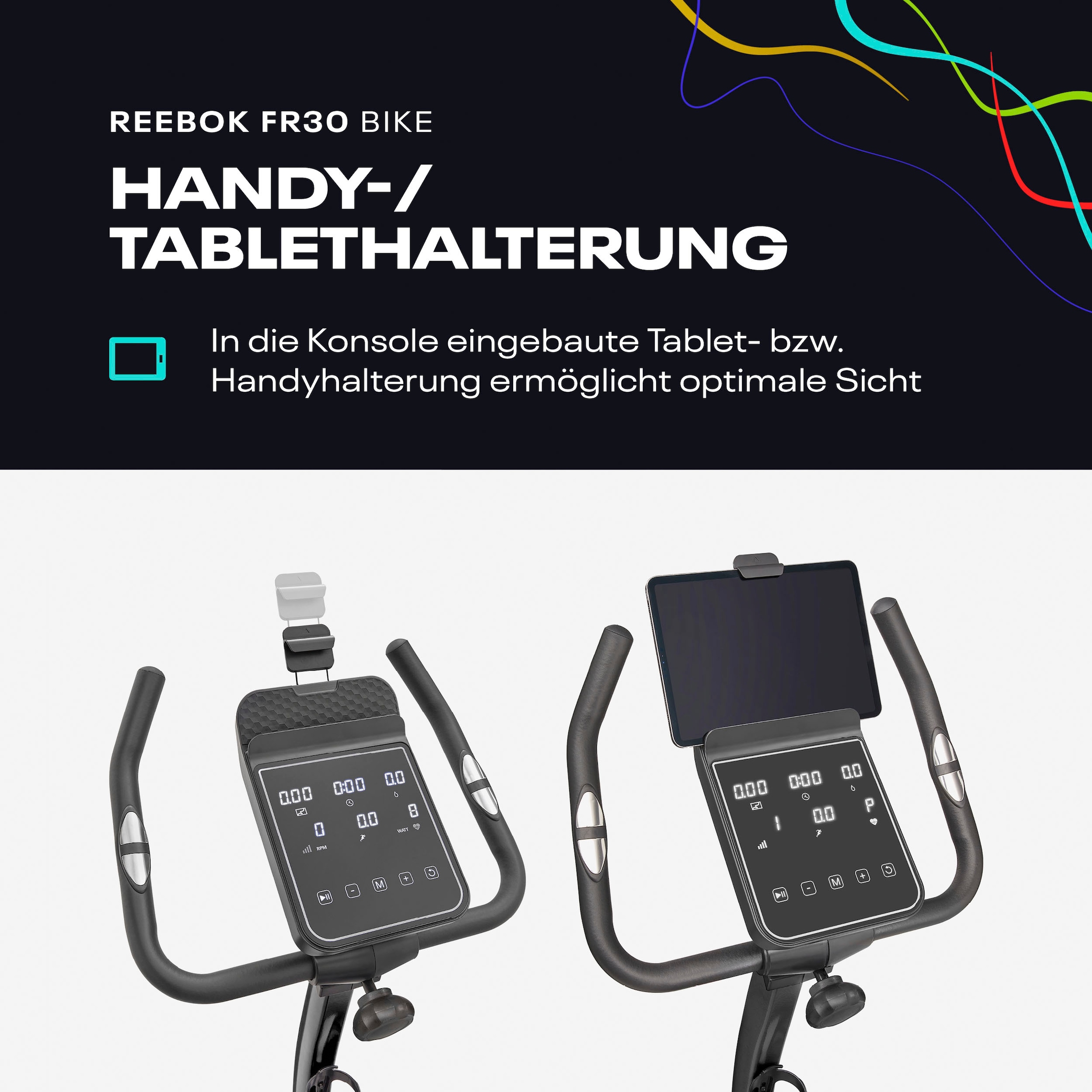 Reebok Ergometer »FR30«, (mit Tablet-Halterung), Schwungmasse ca. 9 kg, 32 Widerstandsstufen