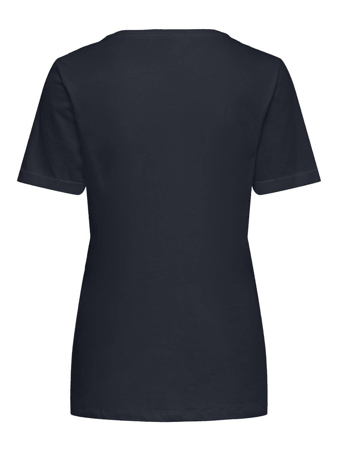 ONLY Kurzarmshirt »ONLKITA – T-Shirt mit Logo-Print und Rundhalsausschnitt«, regular fit, casual, Single Jersey, Baumwolle, Rundhals