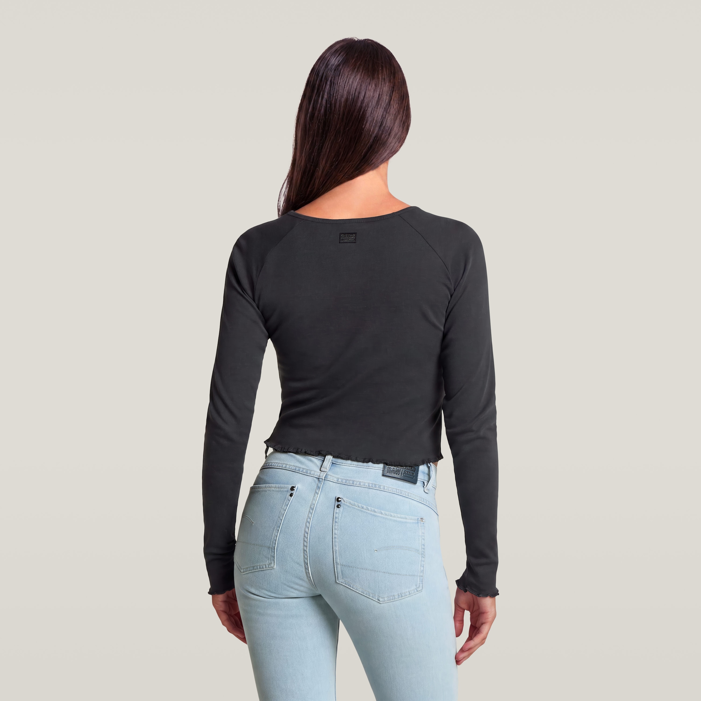 G-STAR Langarmshirt »Script Cropped r t ls wmn« aus Baumwolle, Superslim