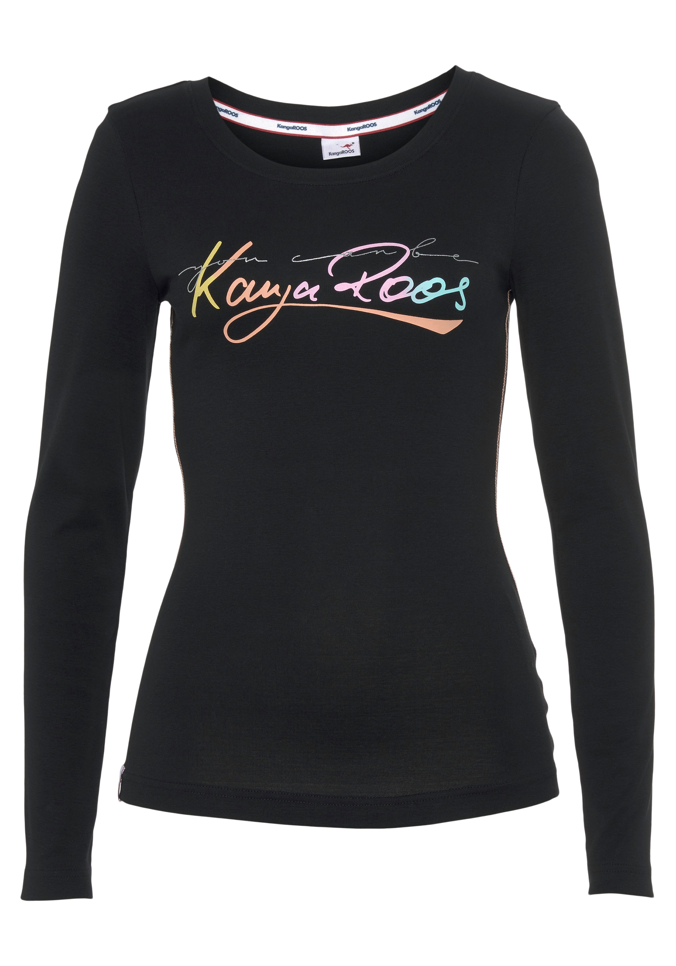 KangaROOS Langarmshirt, mit trendig farbigen - BAUR | Logoschriftzug KOLLEKTION bestellen NEUE