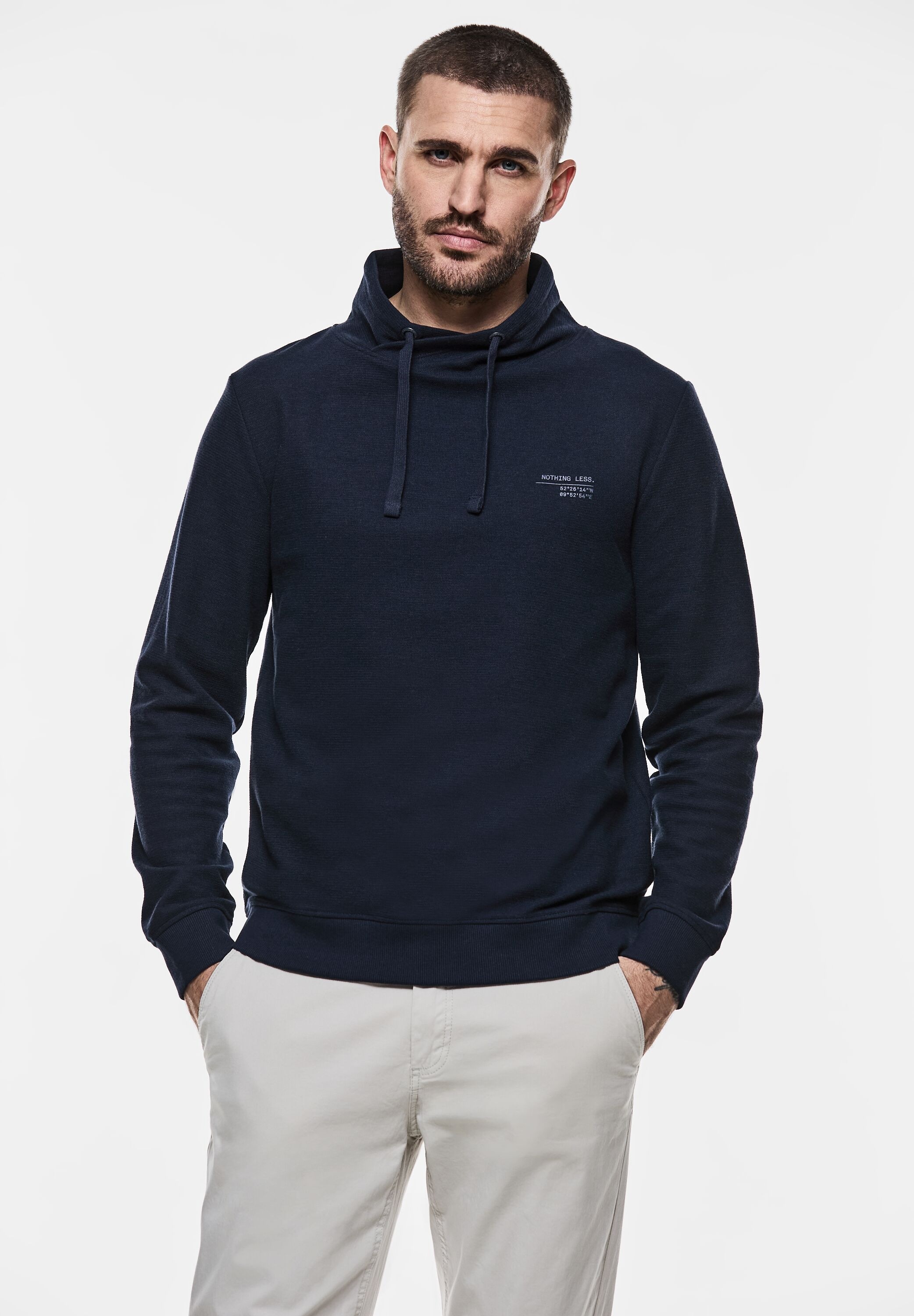 STREET ONE MEN Sweatshirt, im angenehmen Materialmix