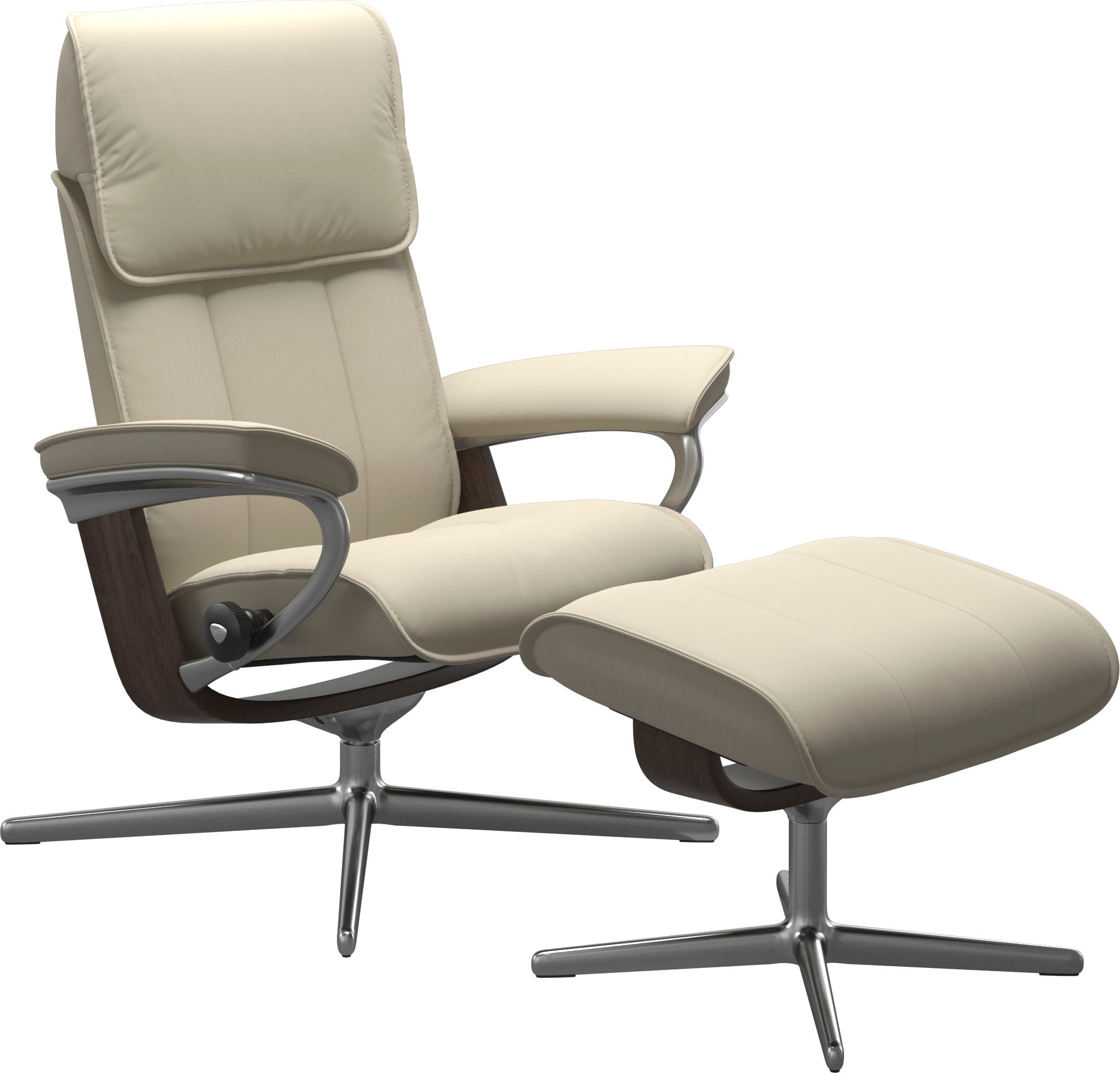 Relaxsessel STRESSLESS "Admiral", beige (cream batick), B:84cm H:100cm T:73cm, Leder BATICK: BATICK ist ein leicht korrigiertes, durchgefärbtes und genarbtes Möbelleder, bei dem die meisten Unebenheiten und Spuren in der Regel entfernt wurden., Sessel, Re 7