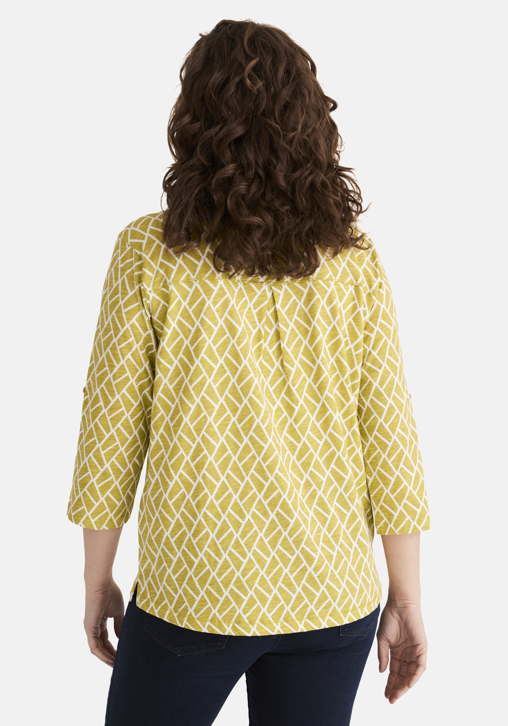 STOOKER WOMEN 3/4-Arm-Shirt »MARIE Print Shirt 3/4 -Arm«, Regular Fit Slub Yarn Baumwolle Shirt Knopfleiste für Damen