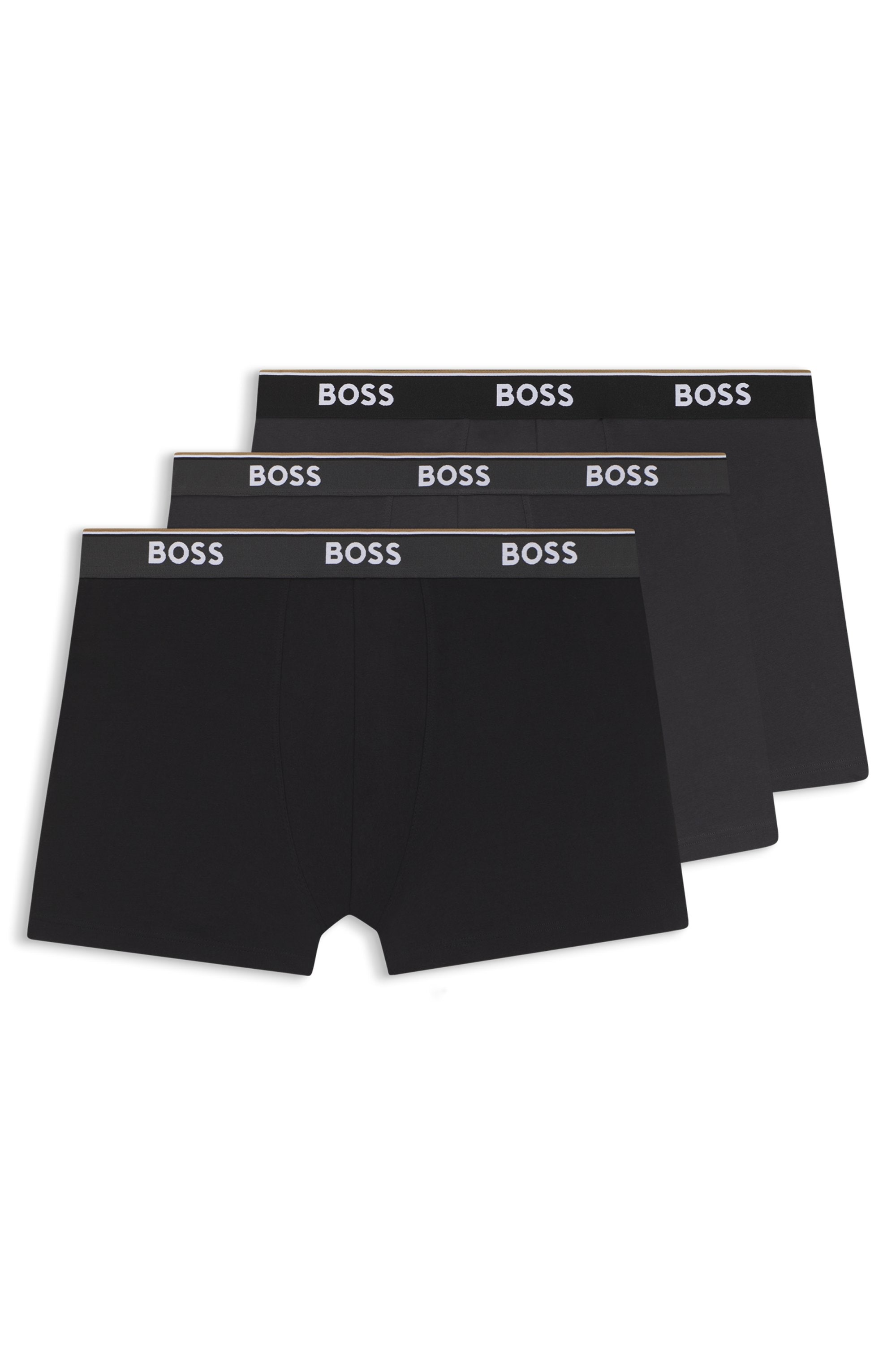 BOSS Boxershorts Packung, 3 Stk. aus bequemer Stretch-Baumwolle, körpernah, mittlere Bundhöhe