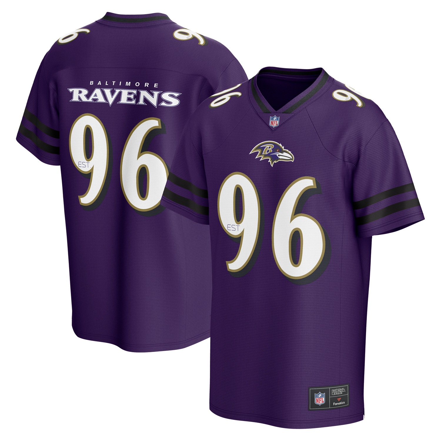 FANATICS Herren Footballtrikot "Fanatics Trikot Baltimore Ravens NFL Core Foundation Jersey", lila, Gr. M, 100% Polyester, Trikots