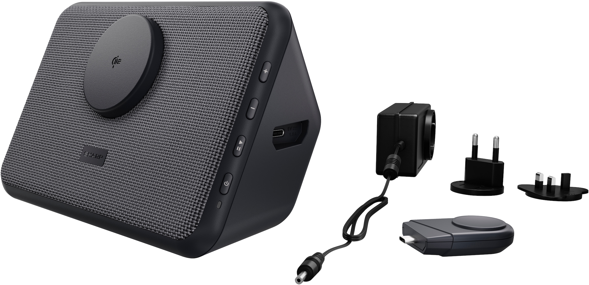 Sharp Bluetooth-Lautsprecher »CP-DS09« Stereo (A2DP Bluetooth | AVRCP Bluetooth | Bluetooth Apple Siri | Google Assistant | Ladefunktion für Mobilgeräte | Lautstärkeregelung )