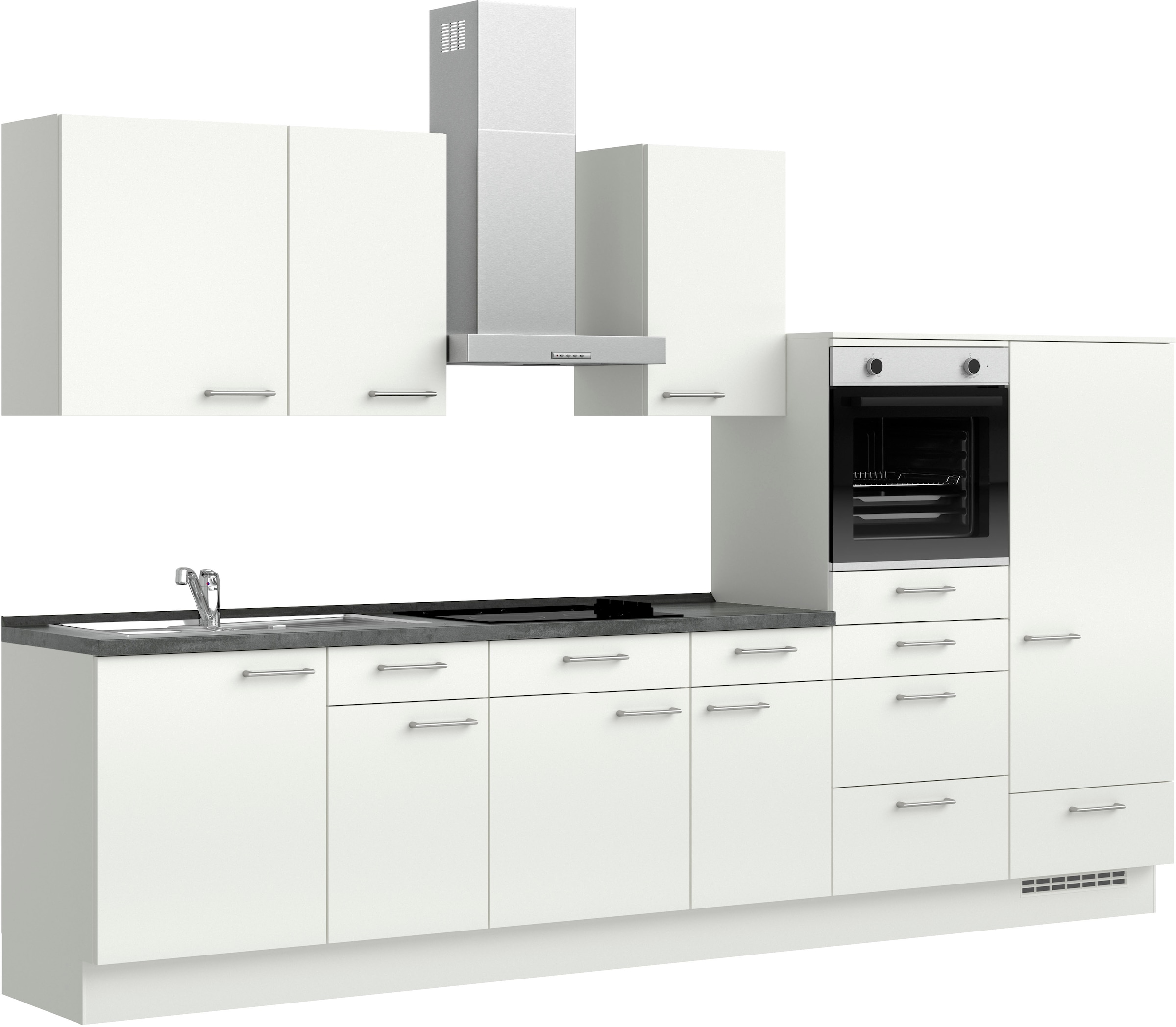 nobilia® Küchenzeile »"Laser I"«, vormontiert, Ausrichtung wählbar, Breite 330 cm, wahlw. mit E-Geräten
