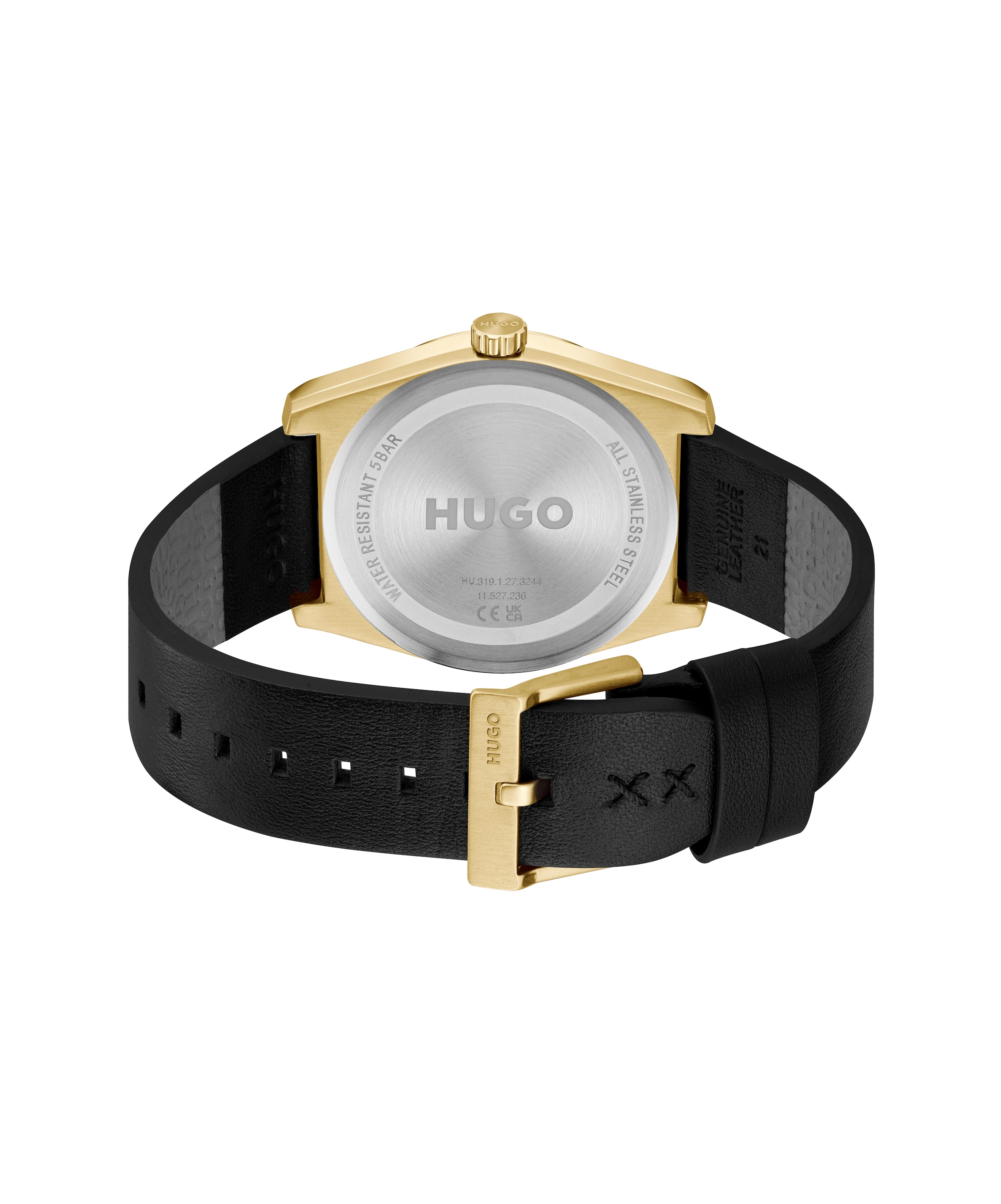 HUGO Quarzuhr »#ARK«, Armbanduhr, Herrenuhr, Lederarmband, analog