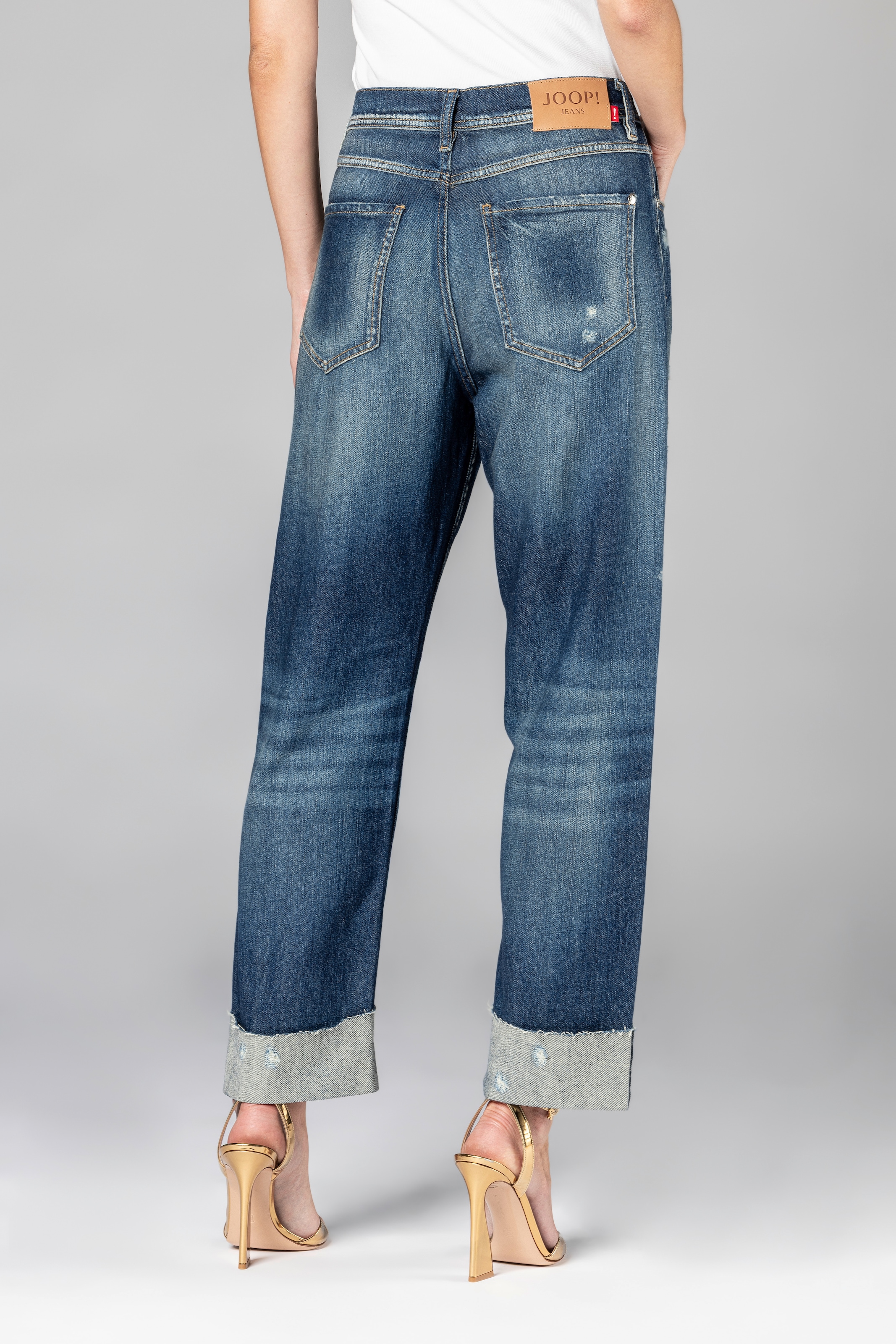 Joop Jeans Straight-Jeans »Maike« im Destroyed-Look, in leichtem Sommer-Denimstoff