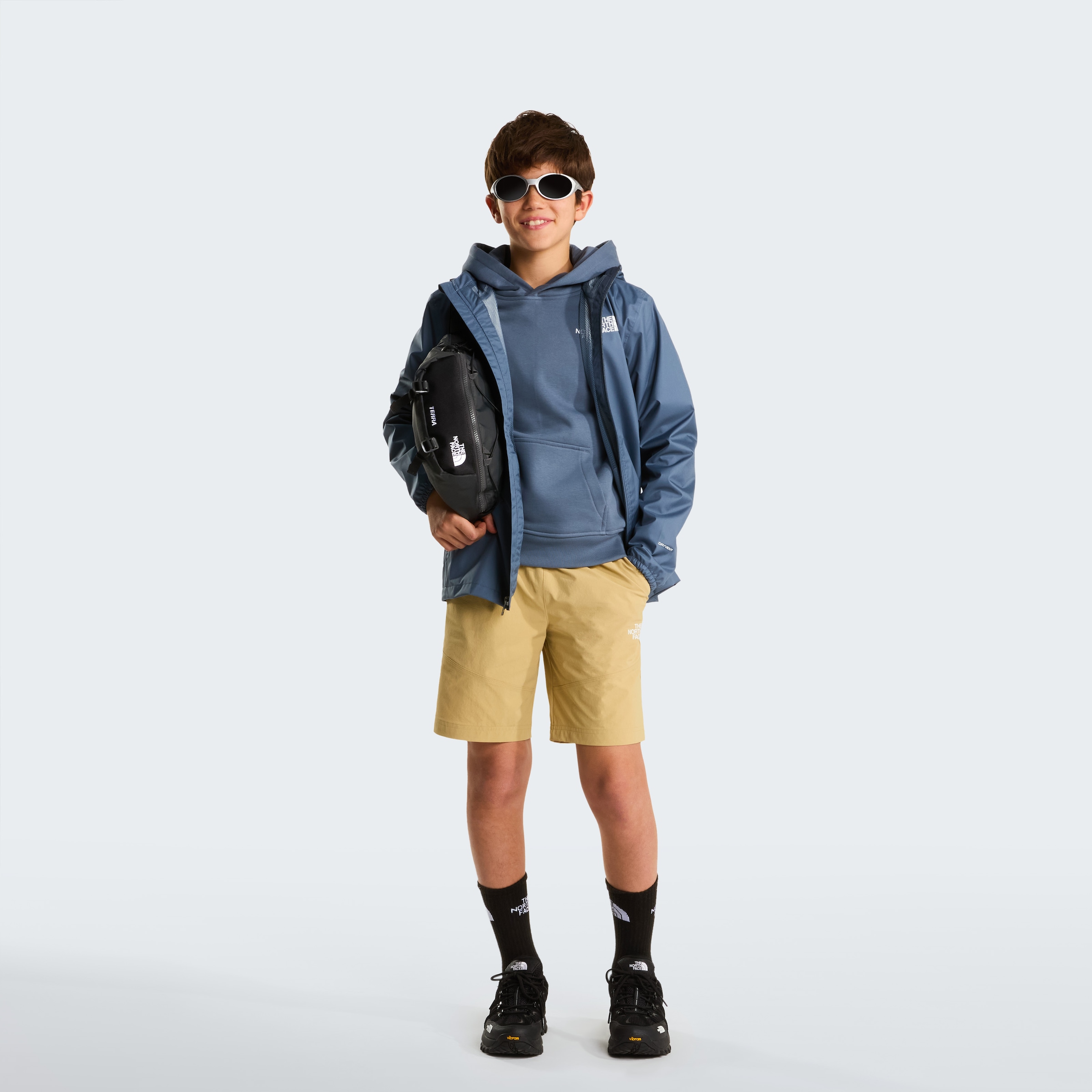 The North Face Regenjacke »TEEN ZIPLINE RAIN JACKET« für Jugendliche, mit fester Kapuze, mit RV-Garage