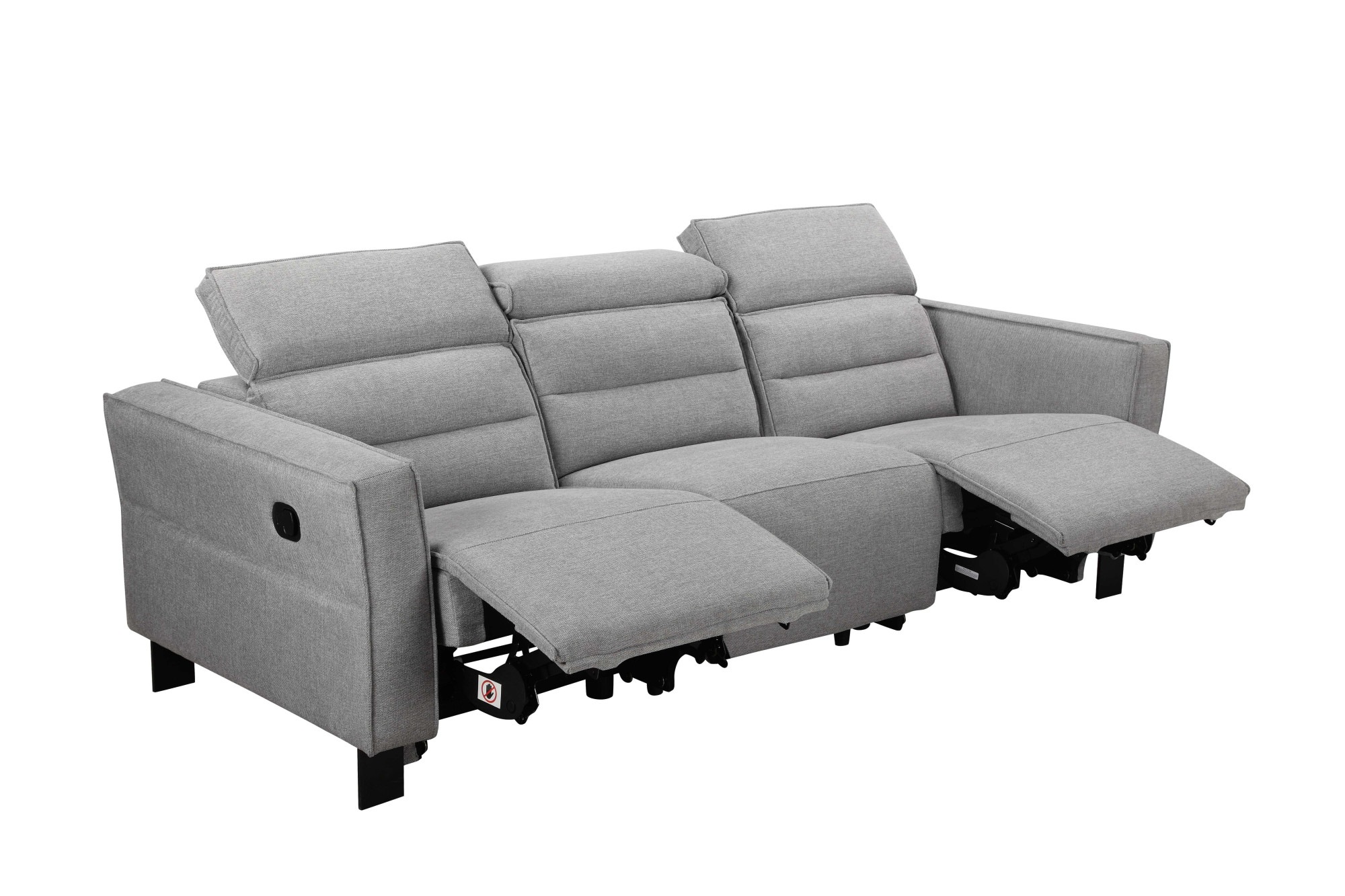 Places of Style 3-Sitzer »Carpari, 224cm, manuelle od. elektrische Relaxfunktion in 2 Sitzen«, mit USB-A/C, Kopfteilverstellung, Echtleder, Kunstleder, Webstoff