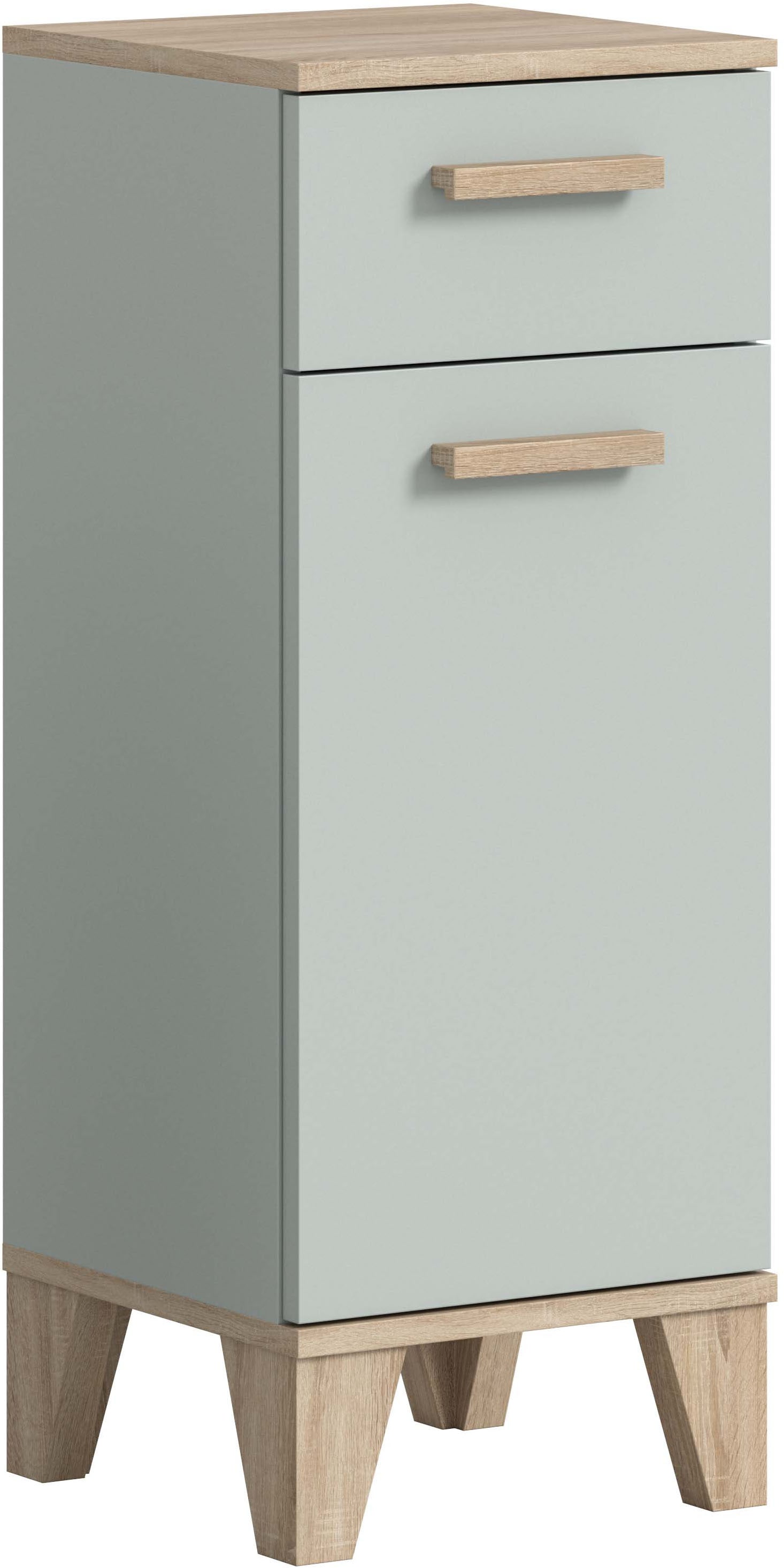 welltime Midischrank "MINTTU, Höhe 87 cm, 1 Tür, 1 Schubkasten, 1 Einlegeboden, 2 Fächer" Türanschlag rechts und links montierbar, Badmöbel, Badschrank, Schrank, Kommode, Bad, Unterschrank