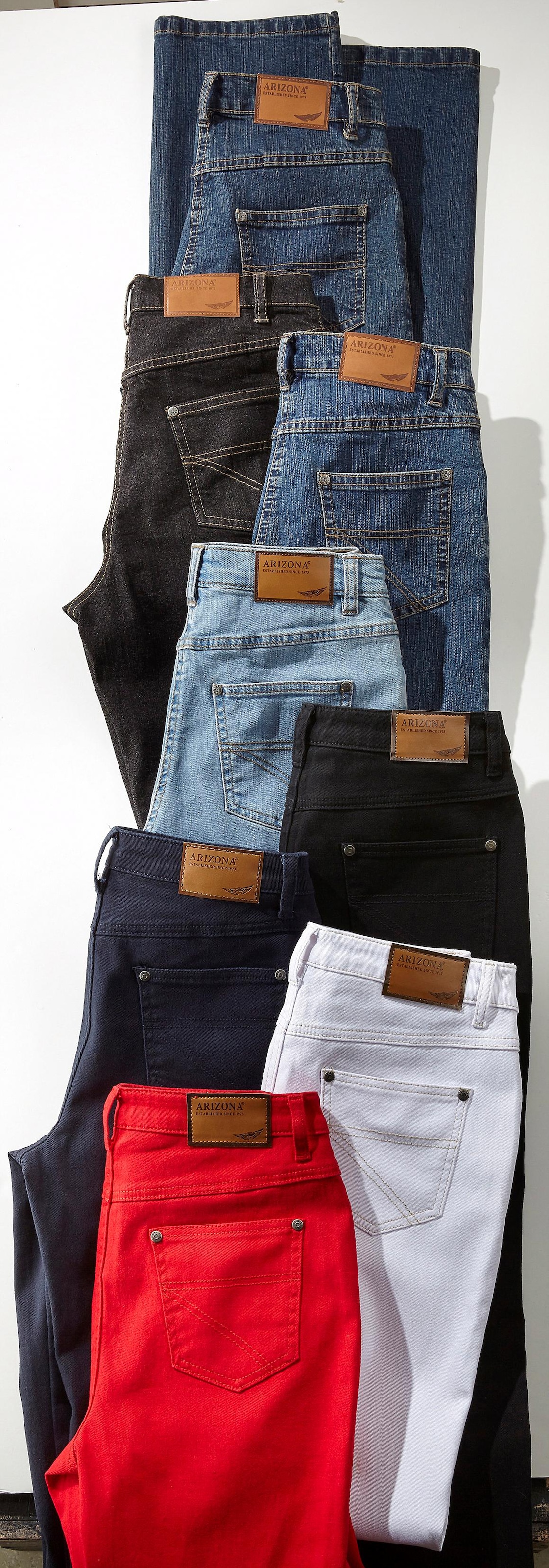 Oberschenkeln Jeans Arizona »Annett« mit BAUR Gerade bequemen |