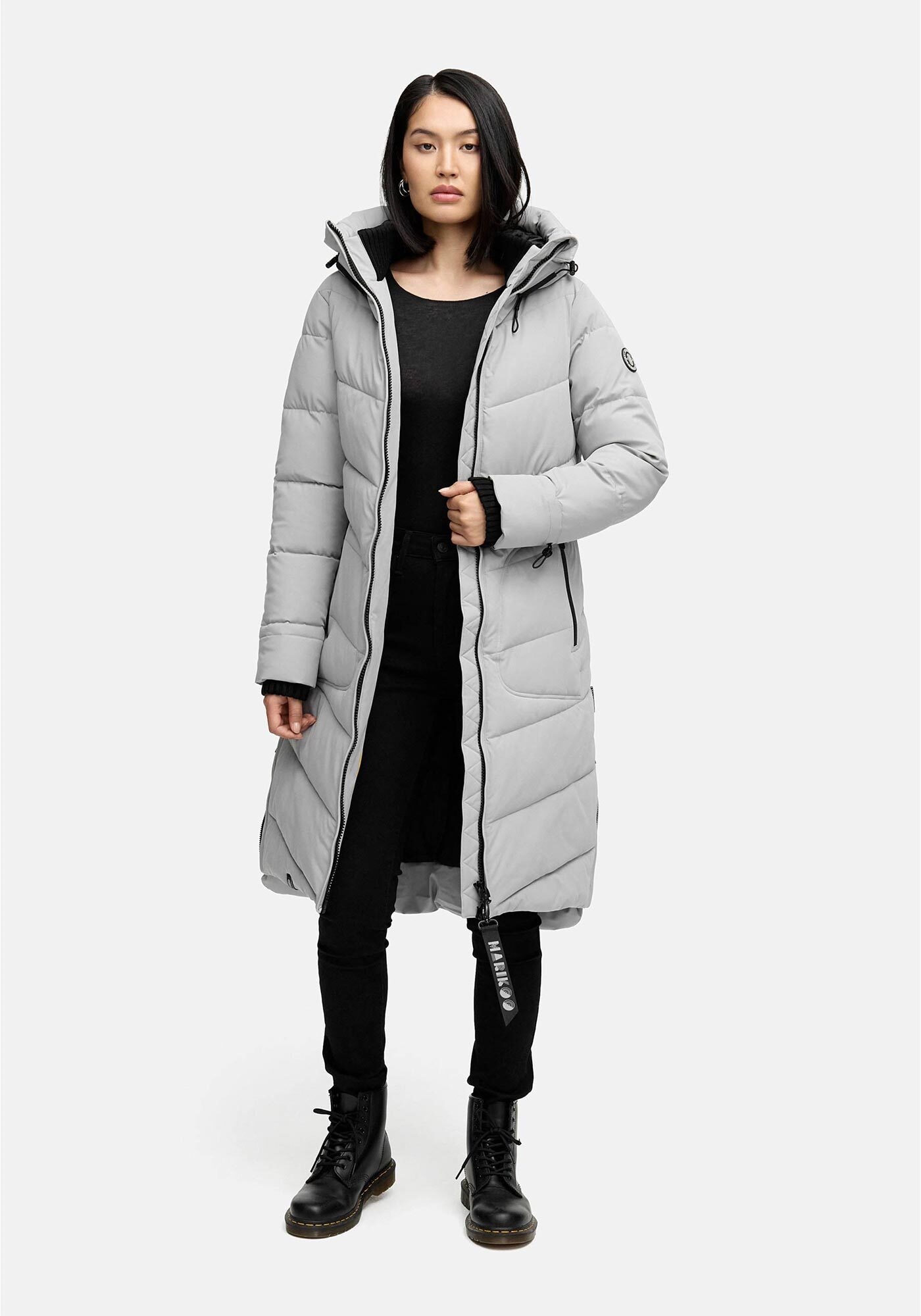 Marikoo Winterjacke »Benikoo«, mit Kapuze, langer Winter Mantel gesteppt