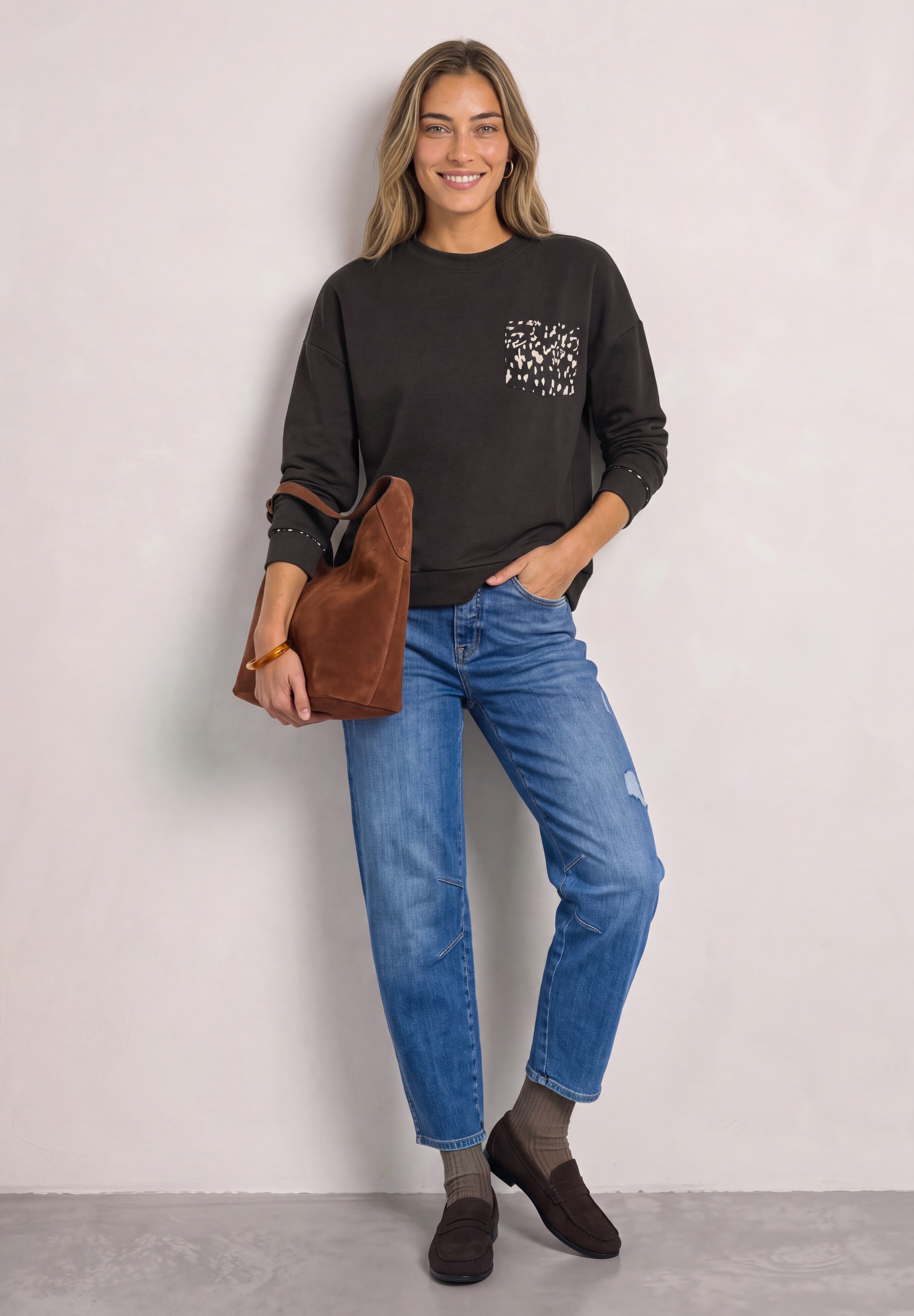 STREET ONE Sweatshirt , mit Rehprint-Details
