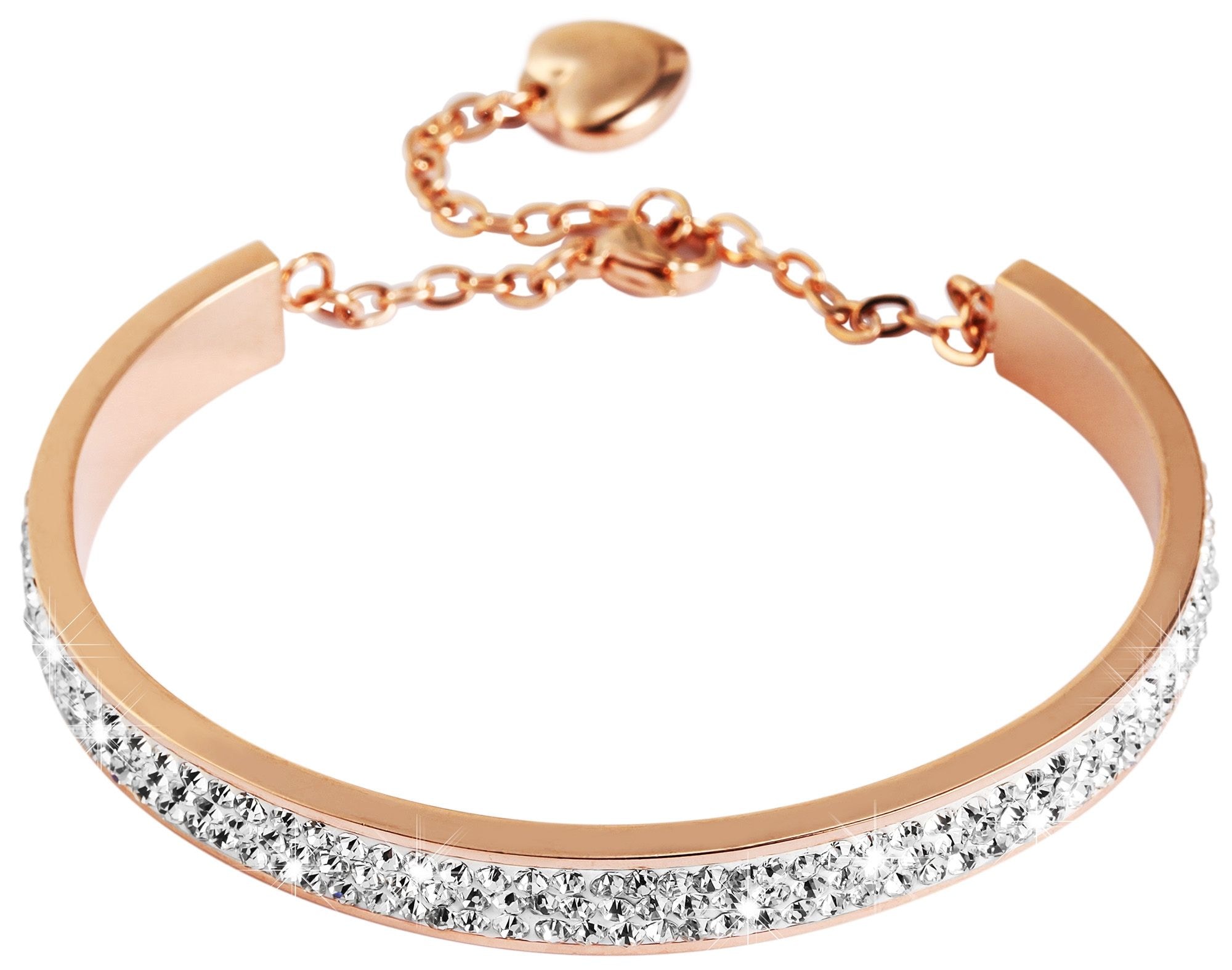 Adelia´s Armreif »Damen Armband – Armreif aus Edelstahl mit Zirkonia Ø 6,5 cm cm« Ideal als Geschenk – dezent und elegant