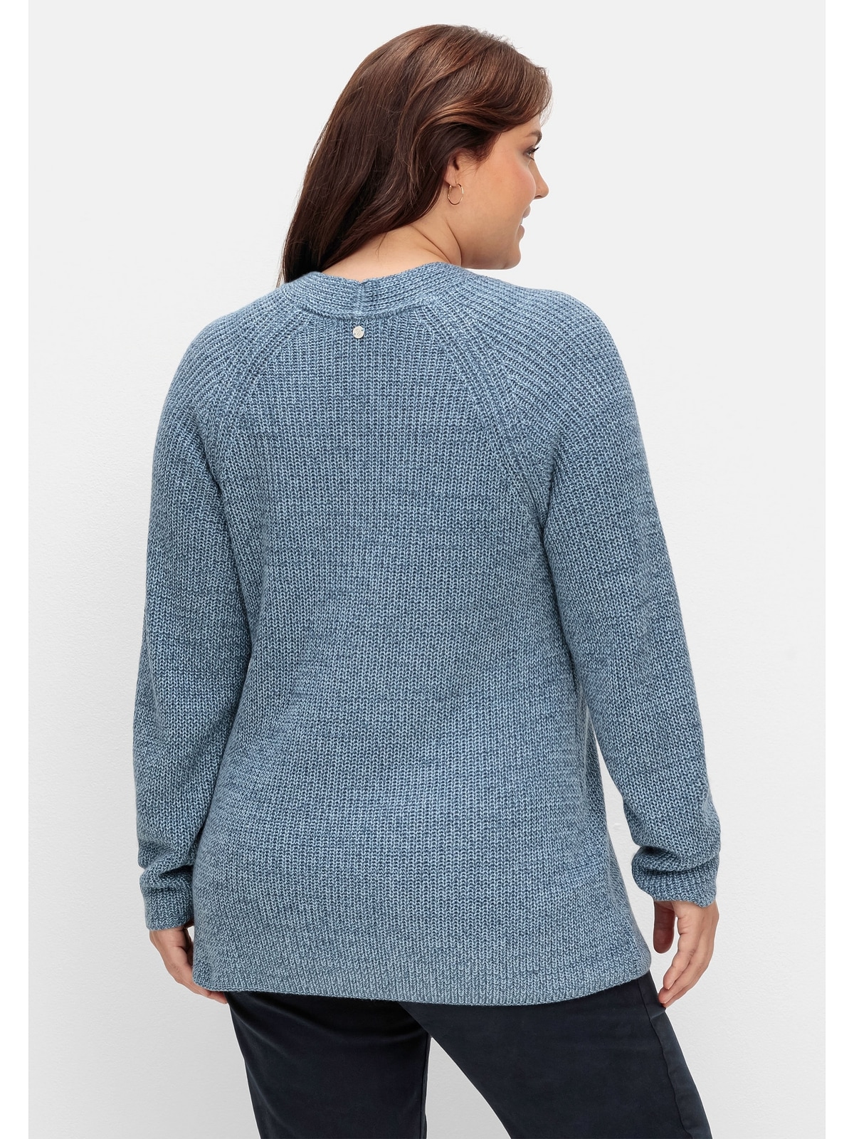 Sheego V-Ausschnitt-Pullover BAUR | A-Linie »Große leichter in mit kaufen Kaschmir, online Größen«