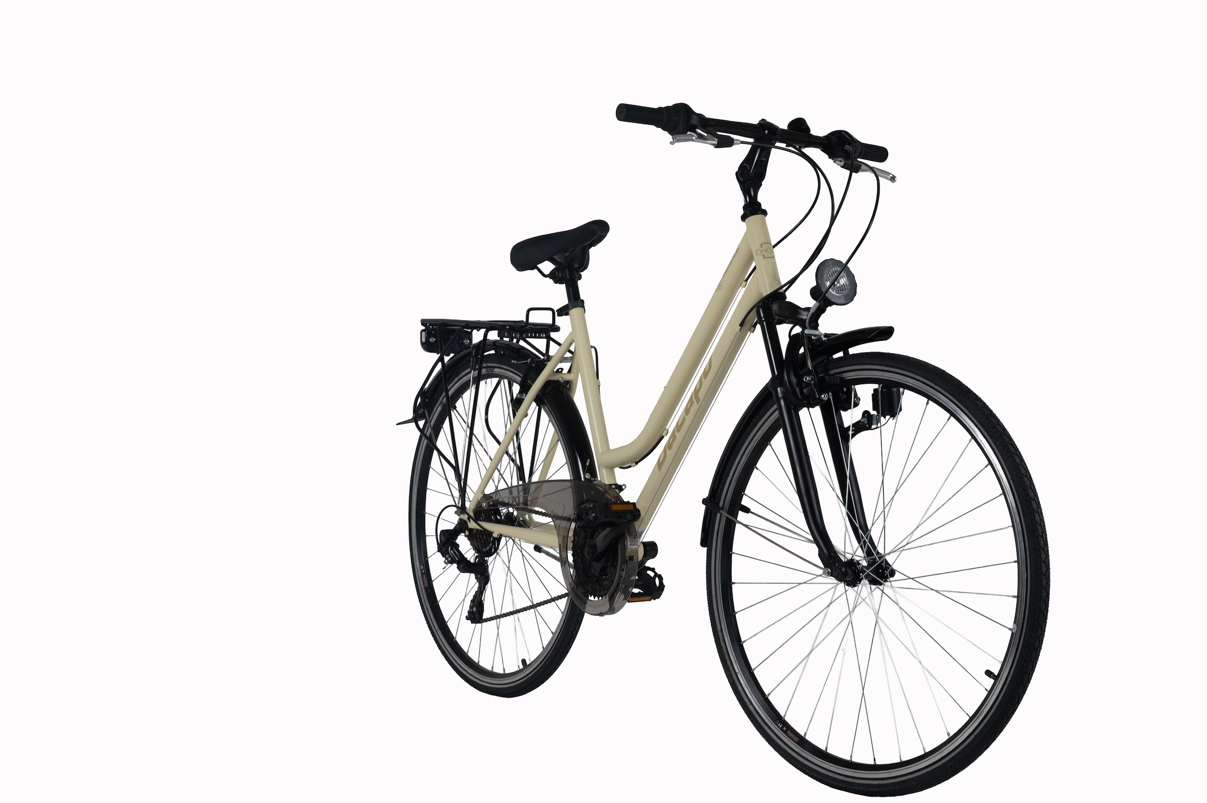 Dacapo Trekkingrad »DaCapo Trekkingrad Damen 28'' Montreal beige« 21 Gang Shimano Tourney Schaltwerk Kettenschaltung 48, 