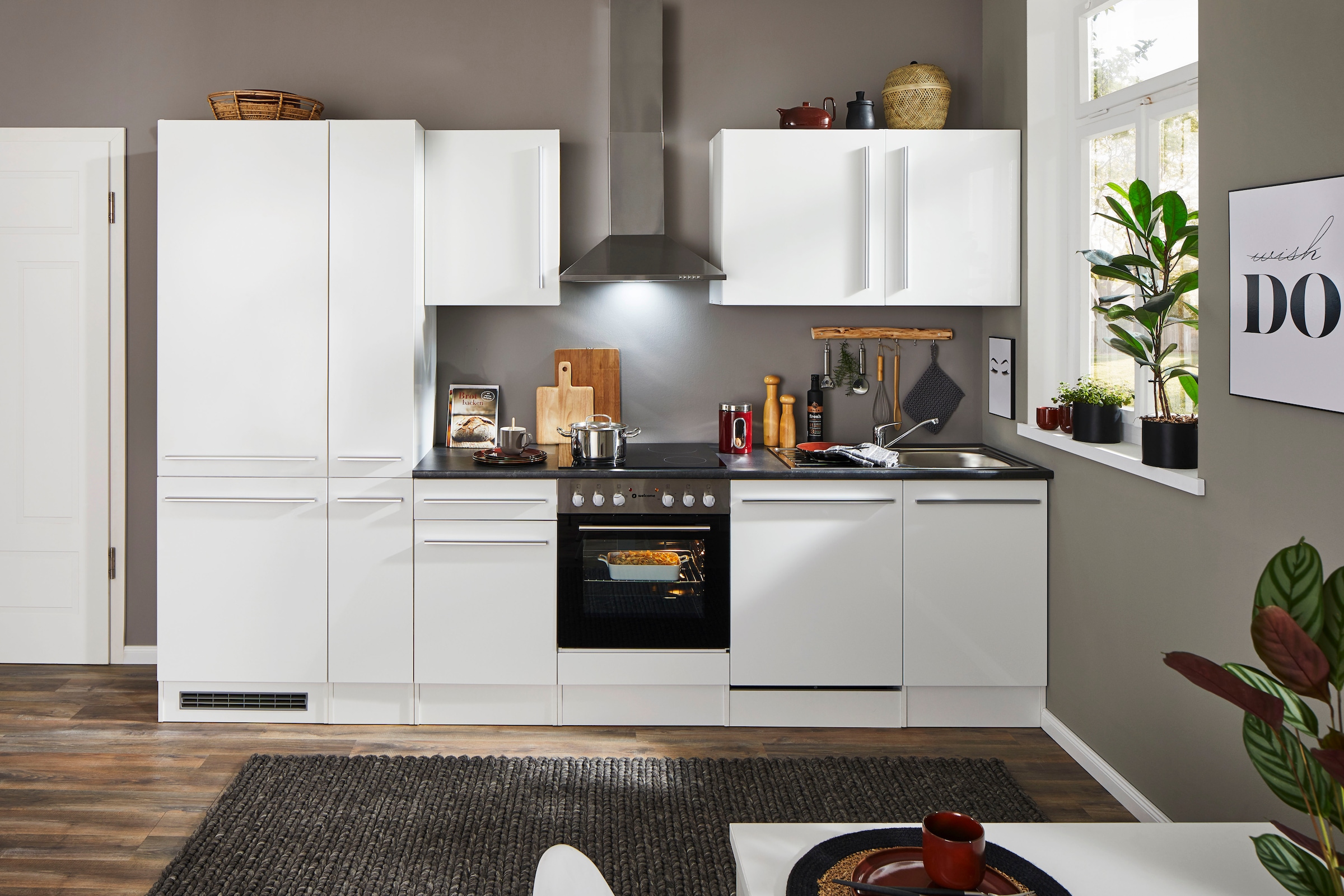 BASIC by Balculina Küchenzeile »Jazz«, Breite 310 cm, wahlweise mit E-Geräten