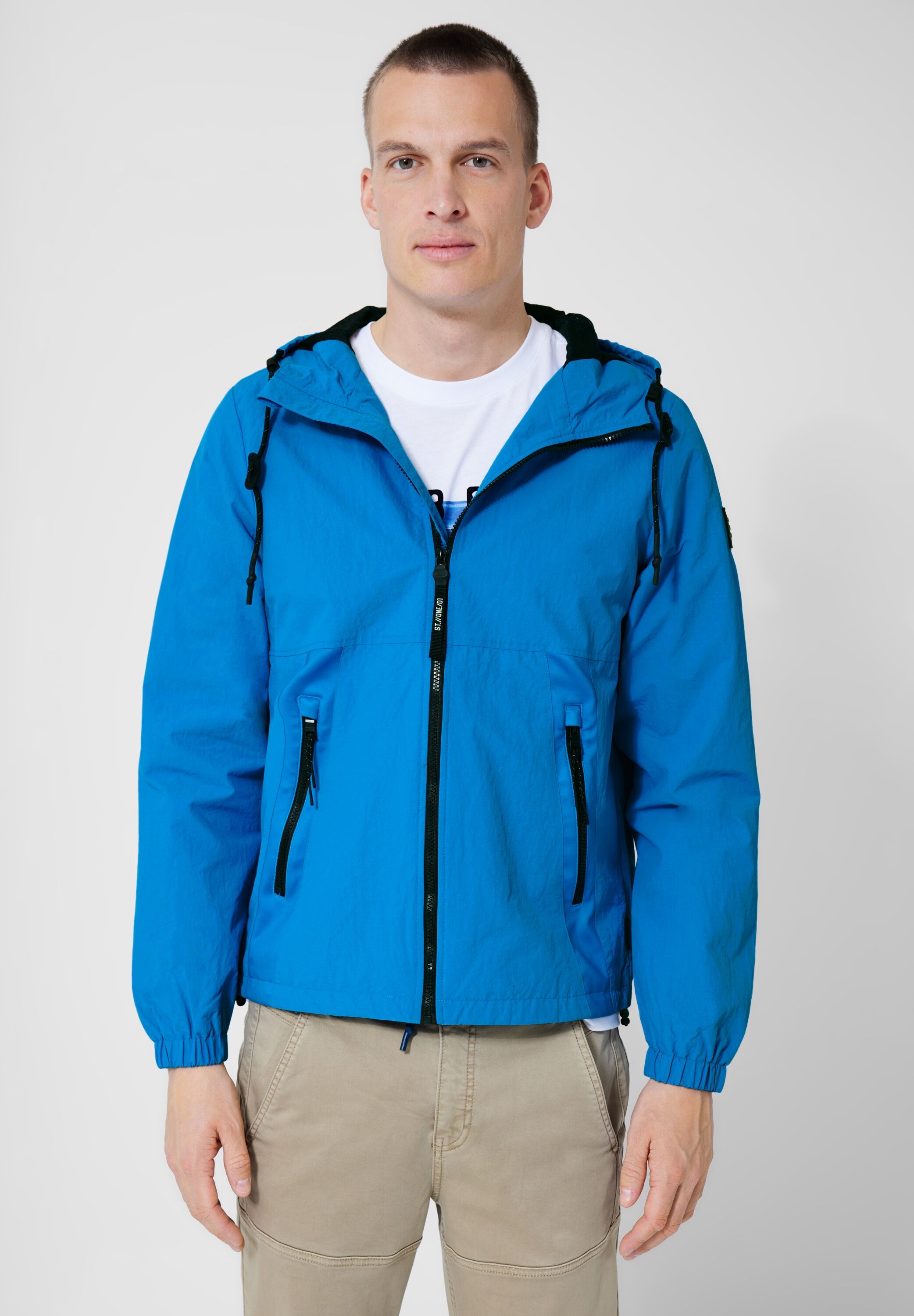 STREET ONE MEN Windbreaker, mit Kapuze, mit Kapuze mit Tunnelzugband