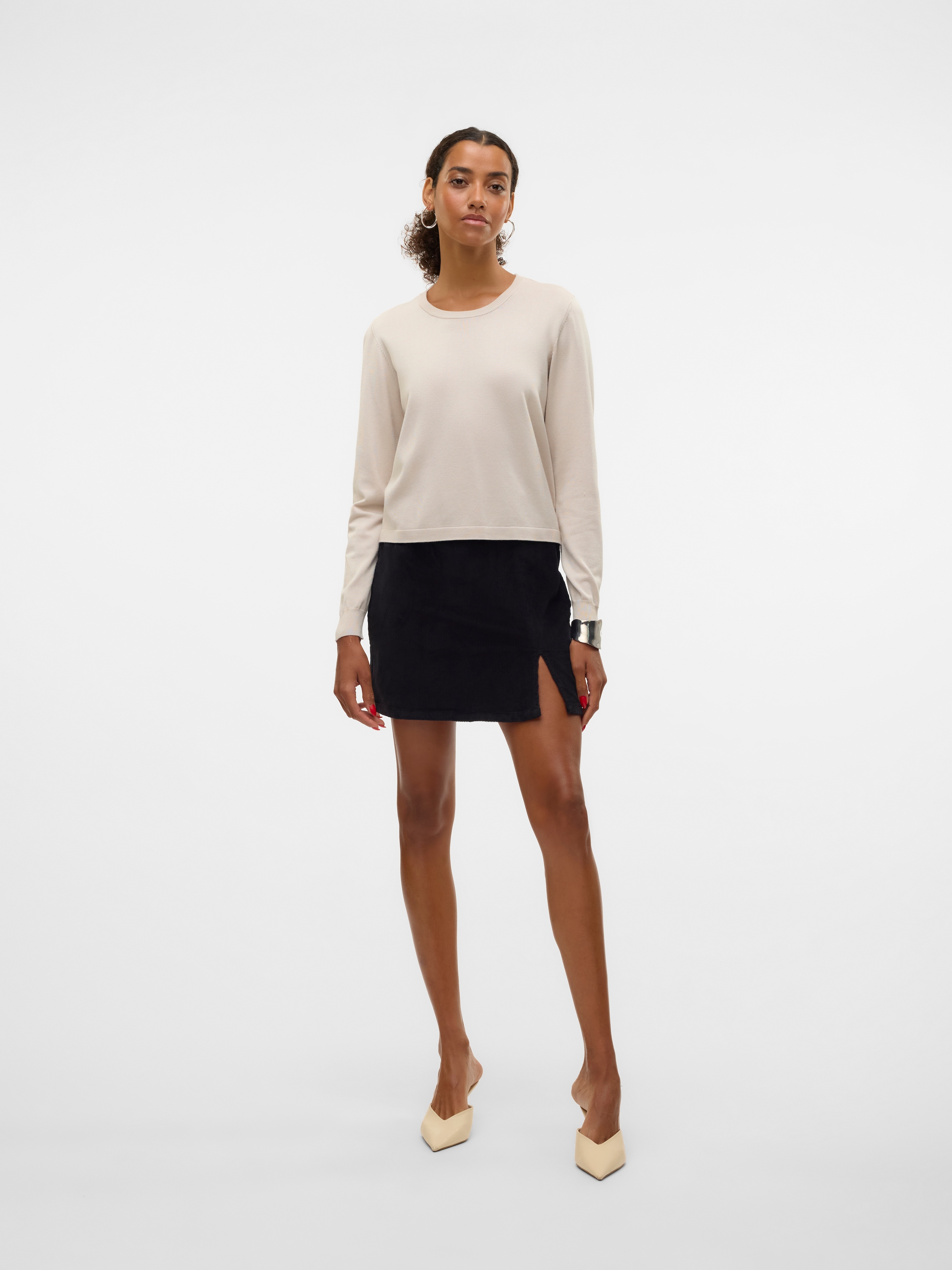 Vero Moda Strickpullover »VMSILJE LS O-NECK SHORT PULLOVER GA NOOS«