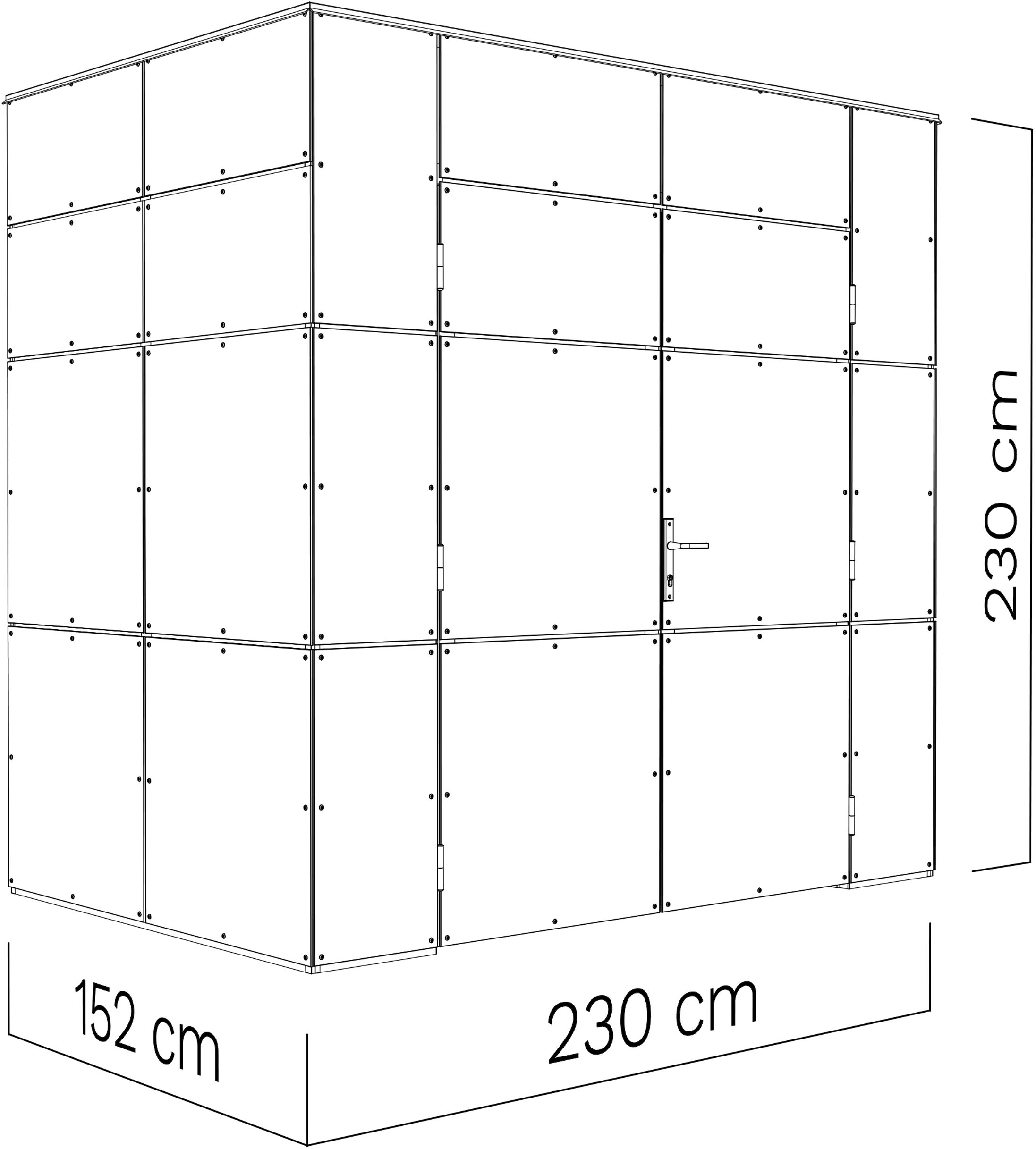 BERTILO Gartenhaus »HPL Mini, in verschiedenen Farben«, Fassaden-HPL in Architekturqualität, witterungsbeständig, farbstabil