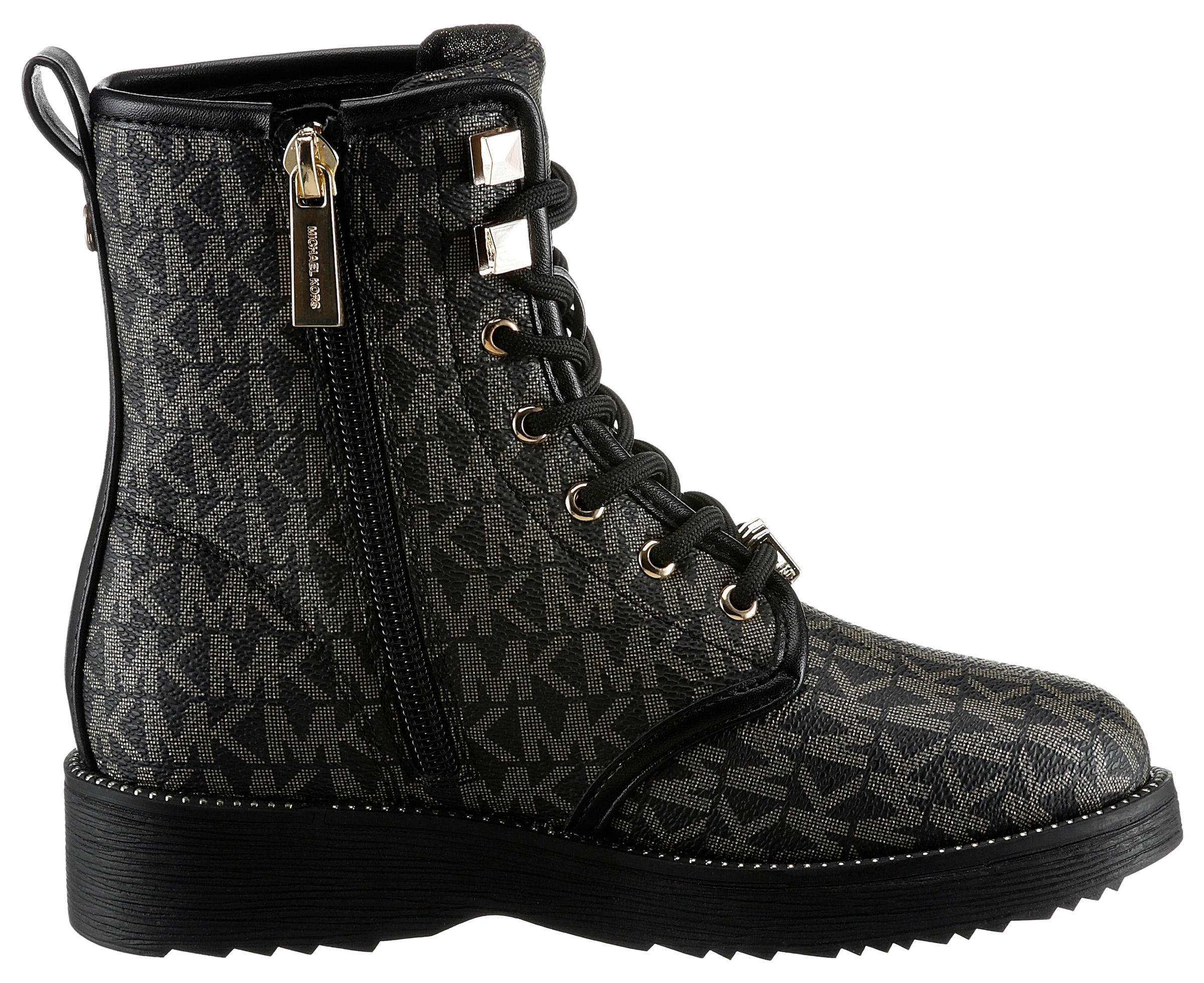 MICHAEL KORS KIDS Schnürboots »HASKELL LOGO«, Monogramm Stiefel, Schnürstiefel, Winterstiefel mit Blockabsatz