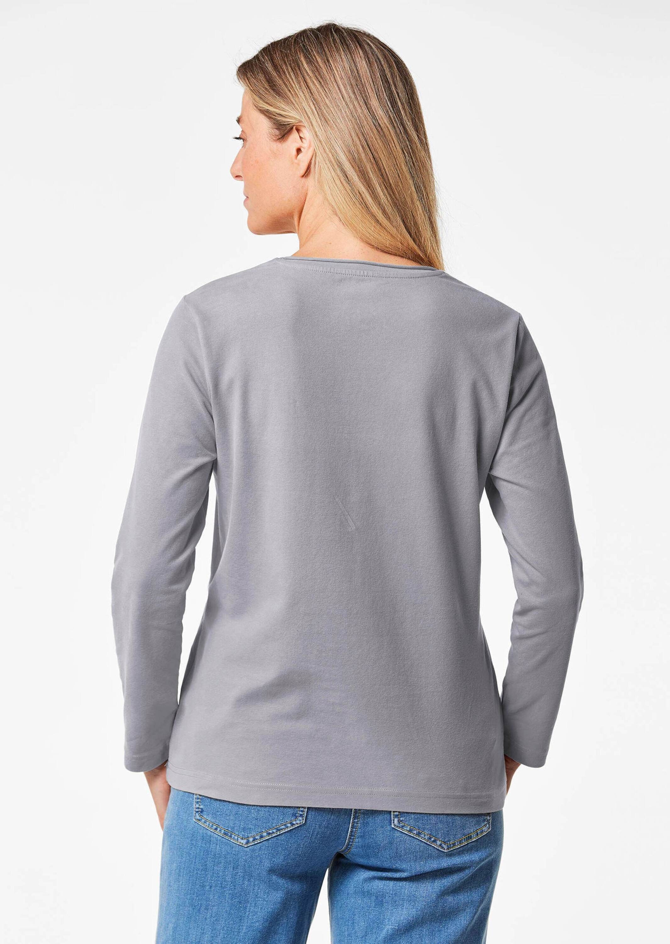 GOLDNER Longpullover »T-Shirt mit Rundhals«