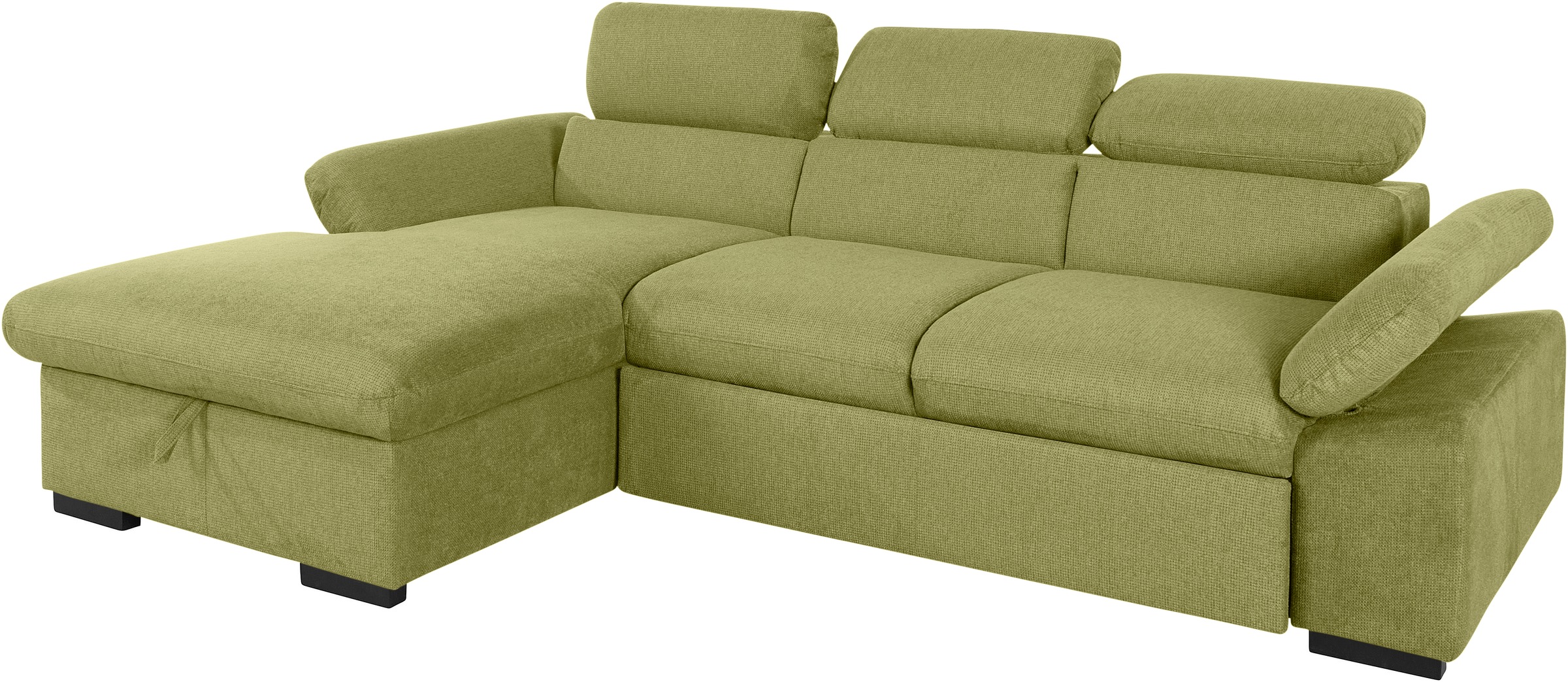 COTTA Ecksofa »Lola L-Form mit Kopfteilfunktion & Hocker«, (Set, mit Hocker), wahlweise mit Bettfunktion, Bettkasten & Armteilverstellung
