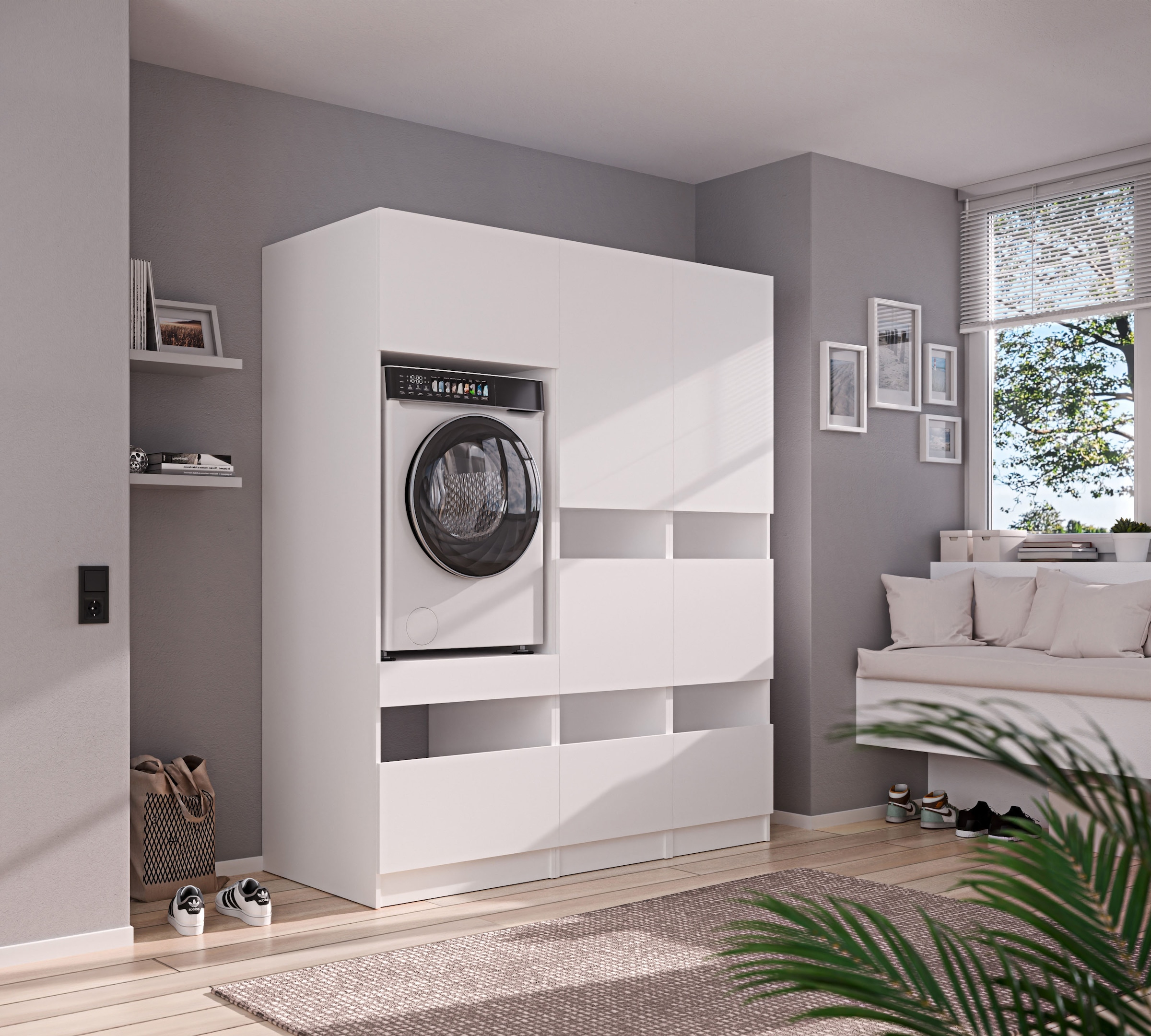 BASIC by Balculina Mehrzweckschrank-Set »Washhome B/T/H 168x68x200 cm« 3 Stk. tlg.