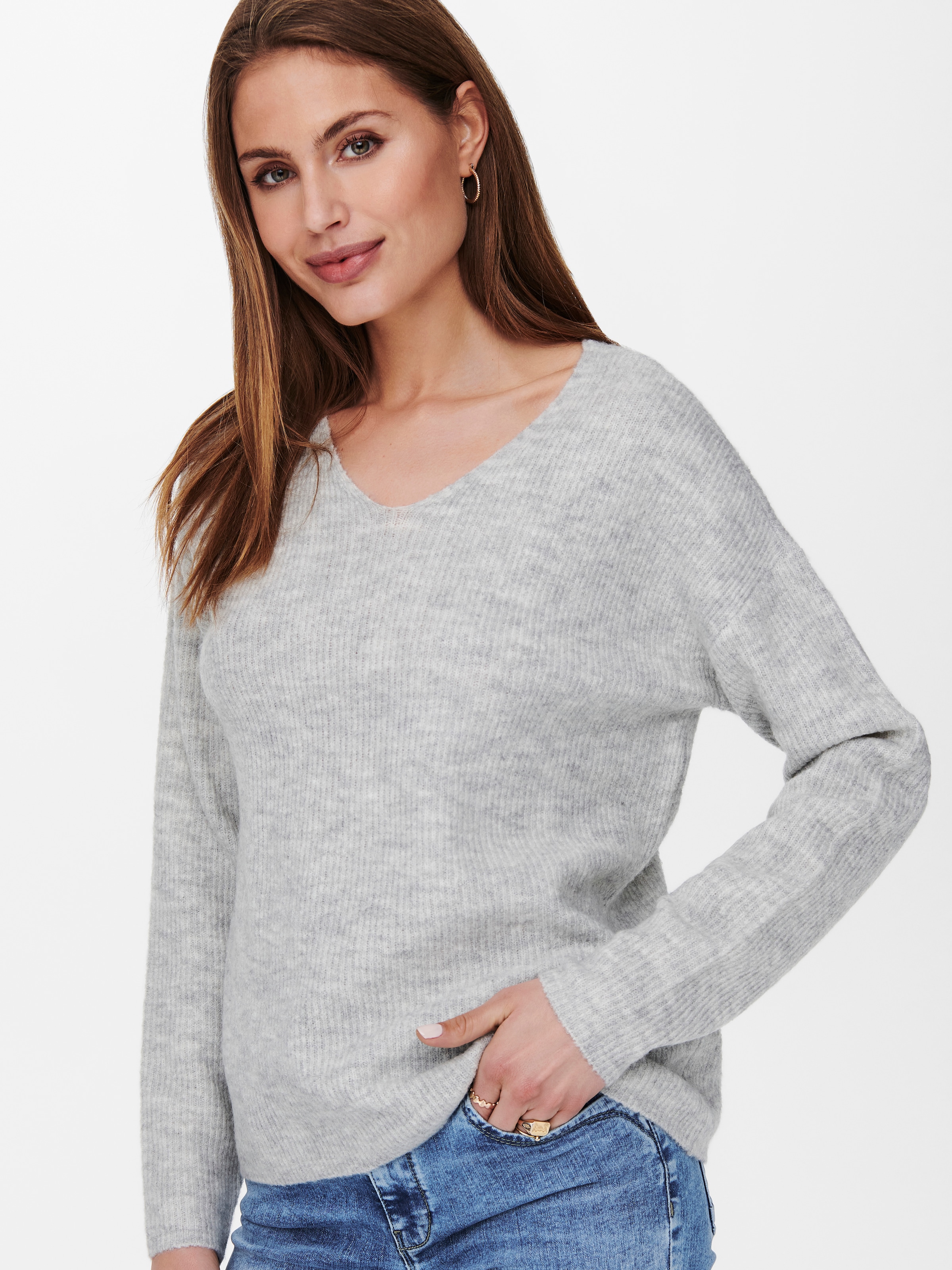 ONLY Strickpullover »ONLCAMILLA V-NECK L/S PULLOVER KNT NOOS«