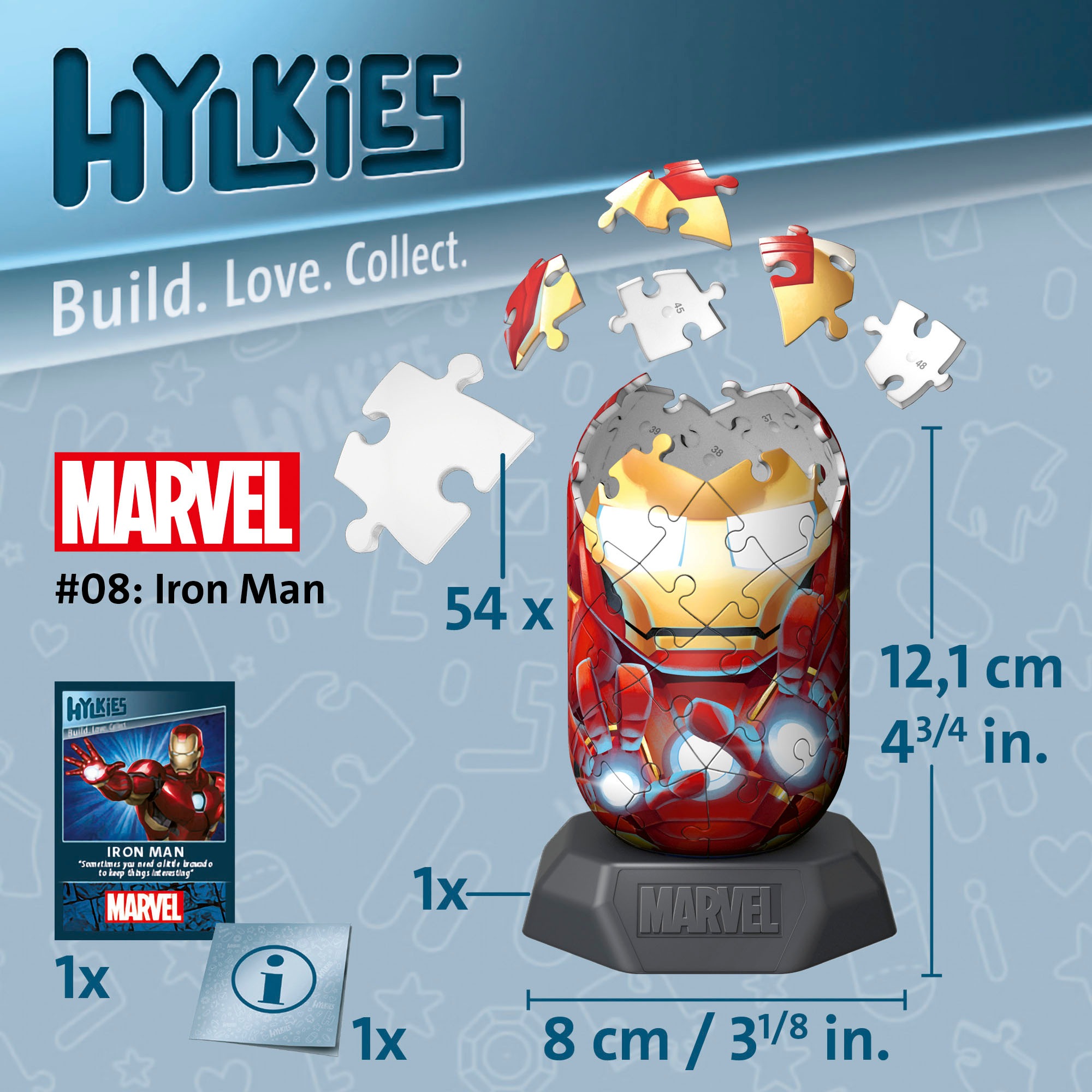 Ravensburger 3D-Puzzle »Marvel Heroes, Hylkies Sammelfigur #08 Iron Man«, Made in Europe; FSC® - schützt Wald - weltweit