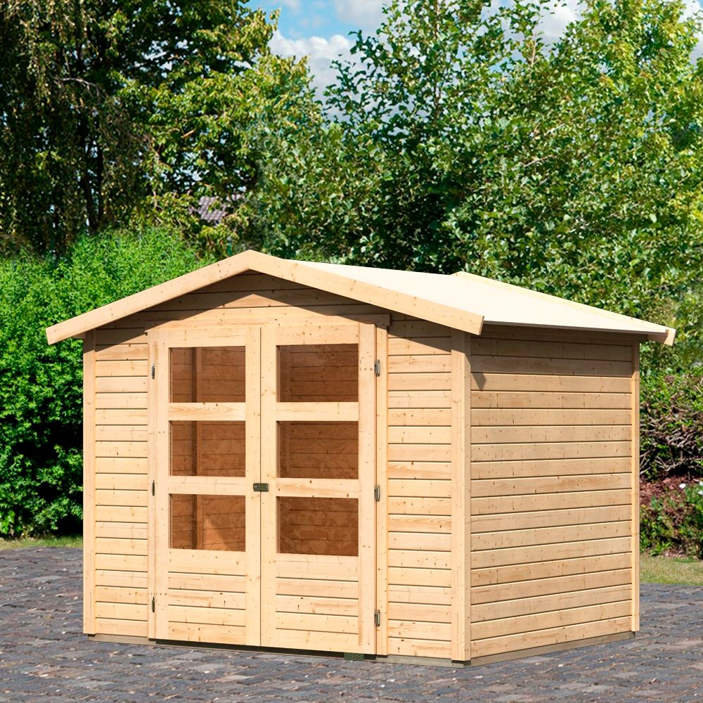 Karibu Gartenhaus "Amberg 3" anthrazit, naturbelassen oder terragrau günstig online kaufen