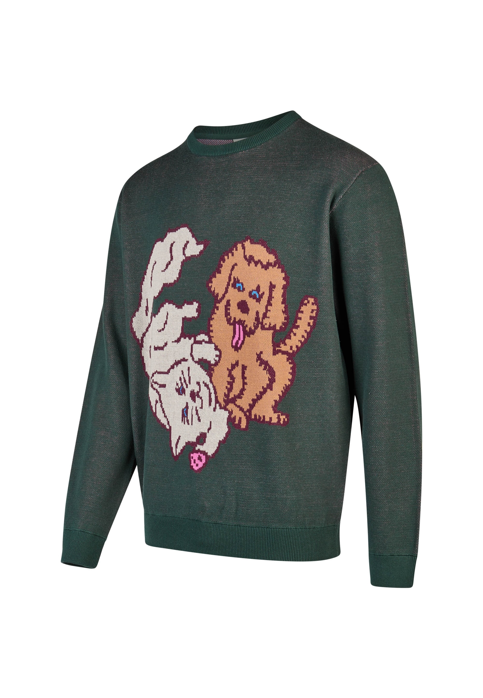 Cleptomanicx Strickpullover »Cat & Dog«, mit lockerem Schnitt