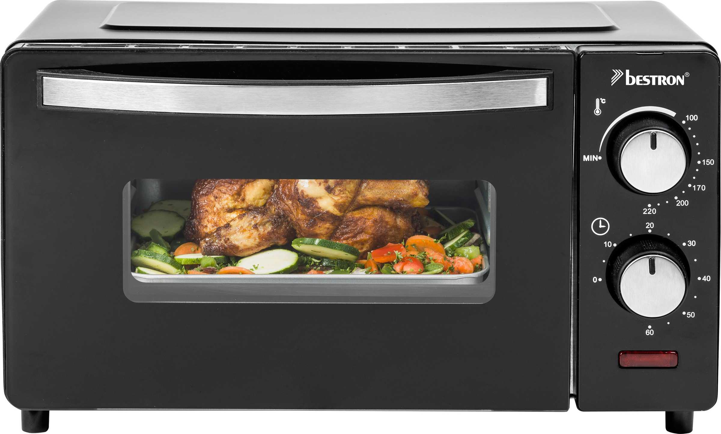 bestron Minibackofen »AOV9 kompaktes Gerät«, 800 Watt, Schwarz