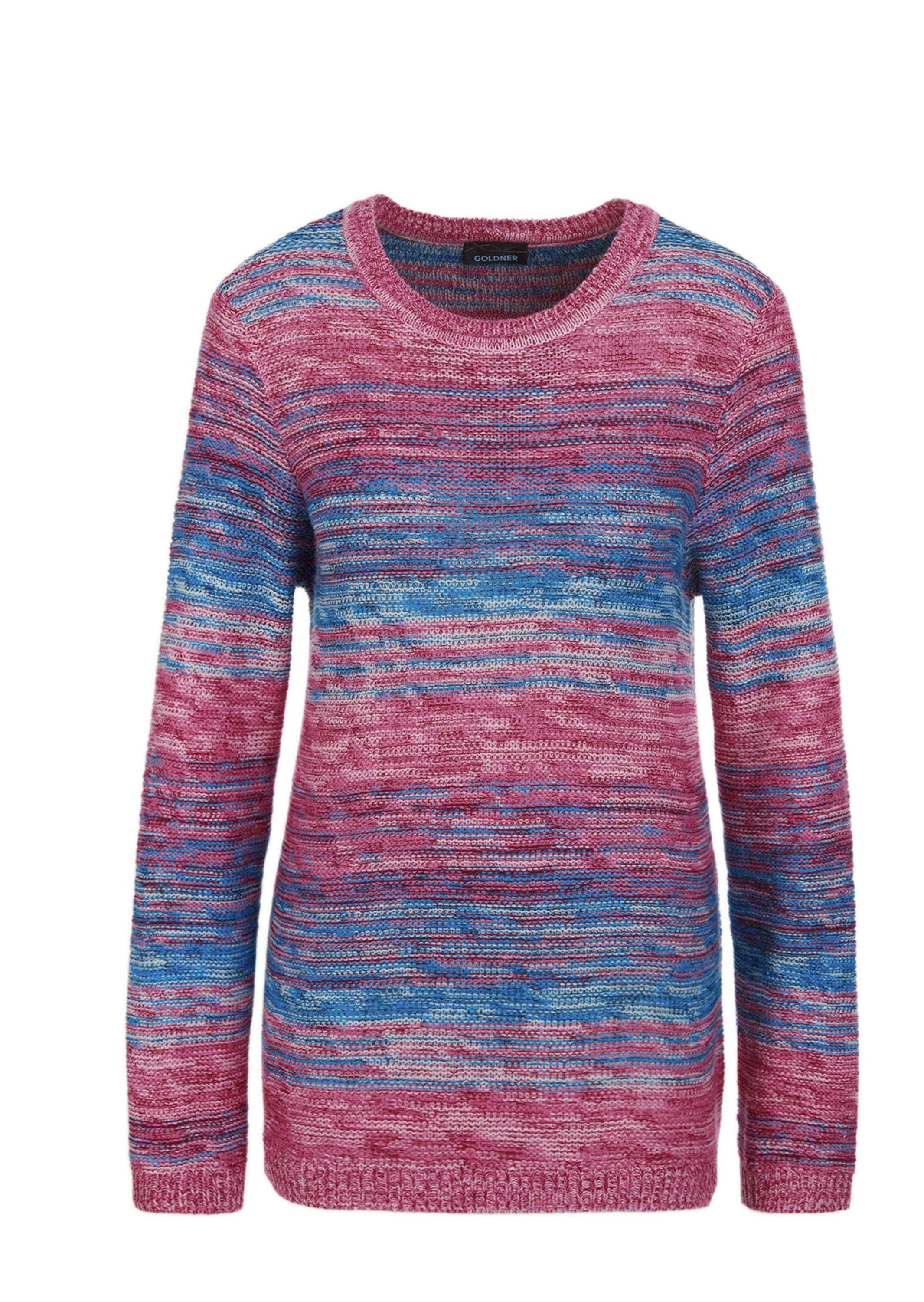GOLDNER Strickpullover "Kurzgröße Baumwollpullover mit Farbverlauf" Jedes Teil ein Unikat