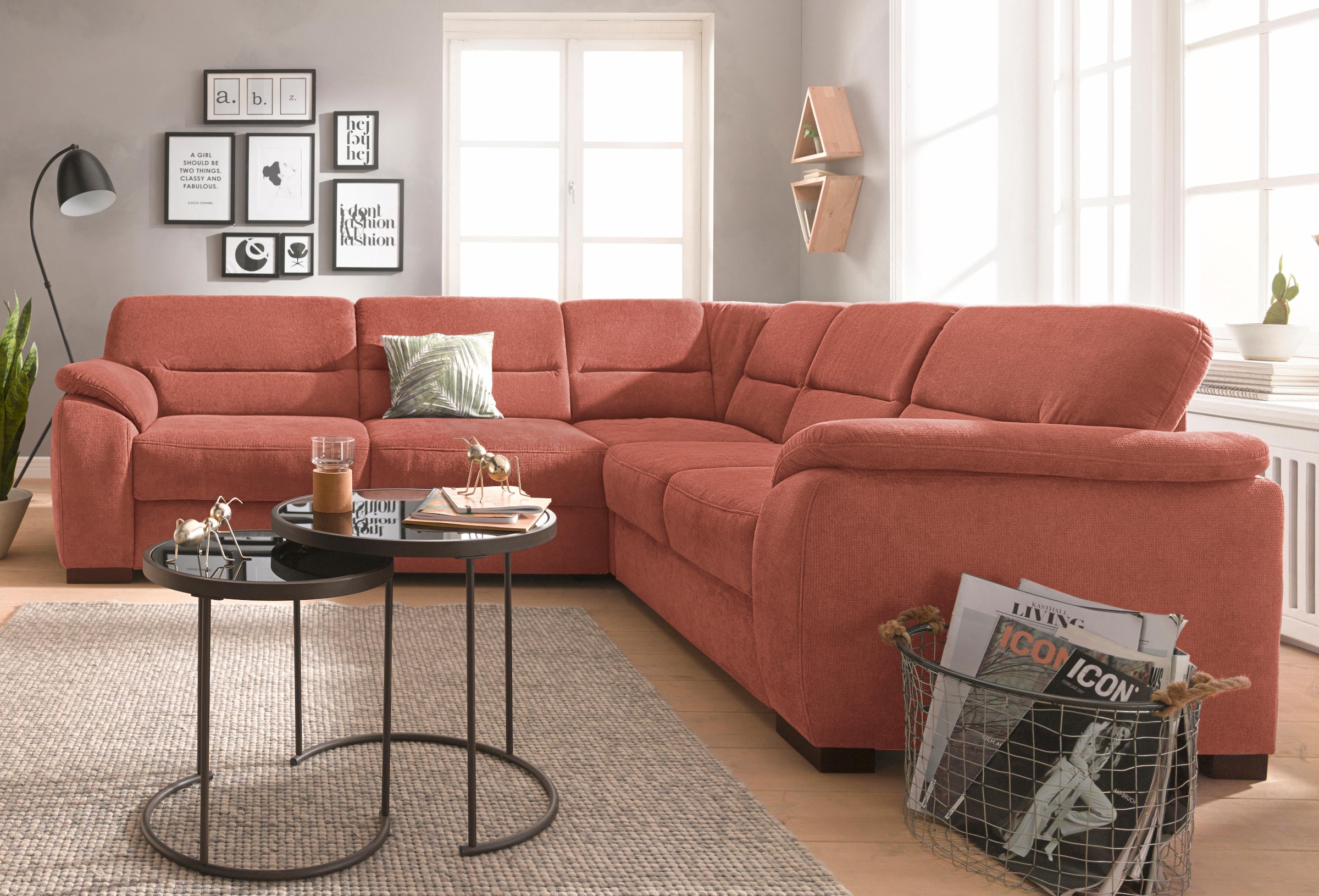 sit&more Ecksofa »Montego L-Form«, wahlweise mit Bettfunktion und Schubkasten