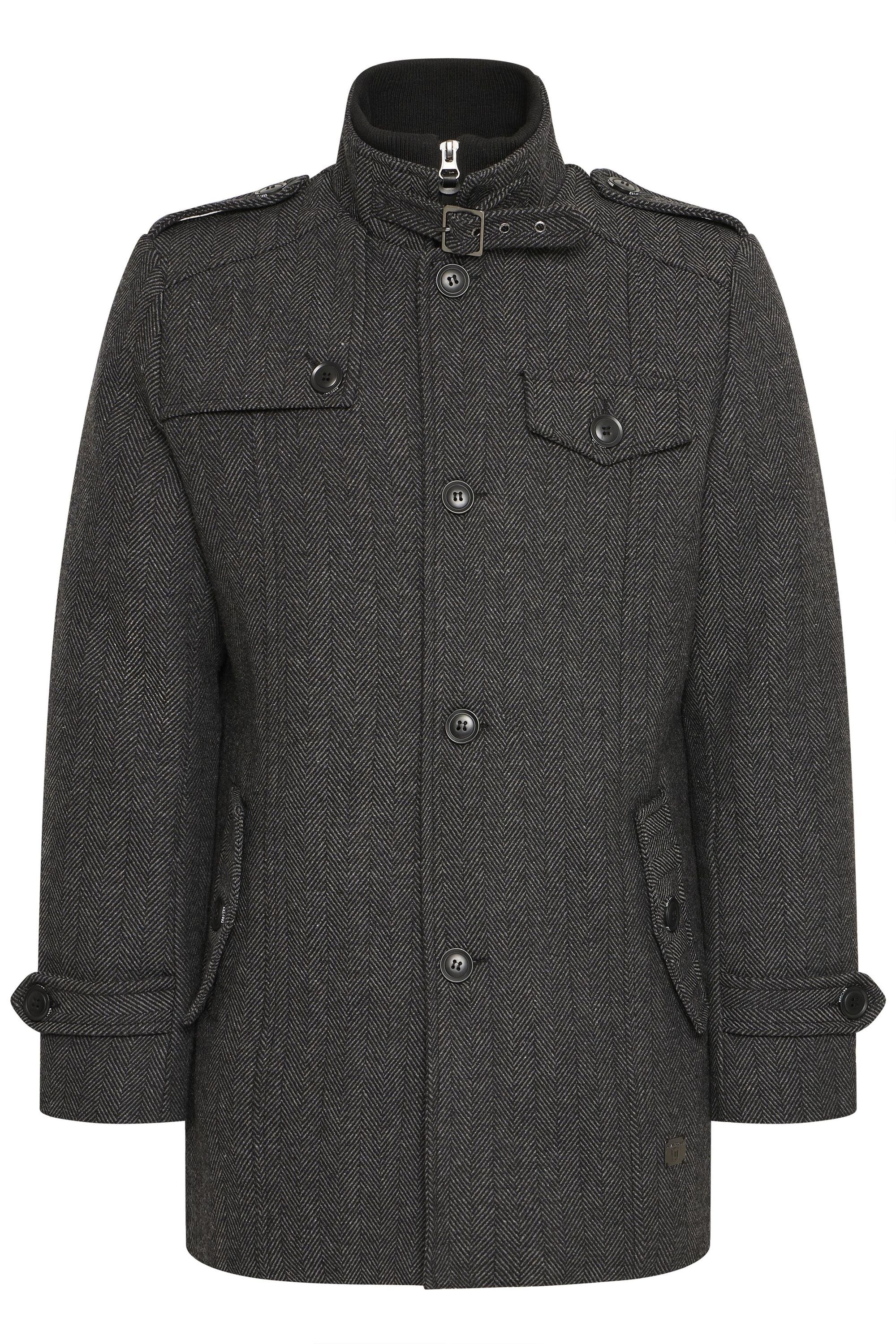 INDICODE Herren Kurzmantel "Kurzmantel IDBrandan", grau, Gr. XL, Obermaterial: 50% Wolle WO. 50% Polyester PES., Mäntel