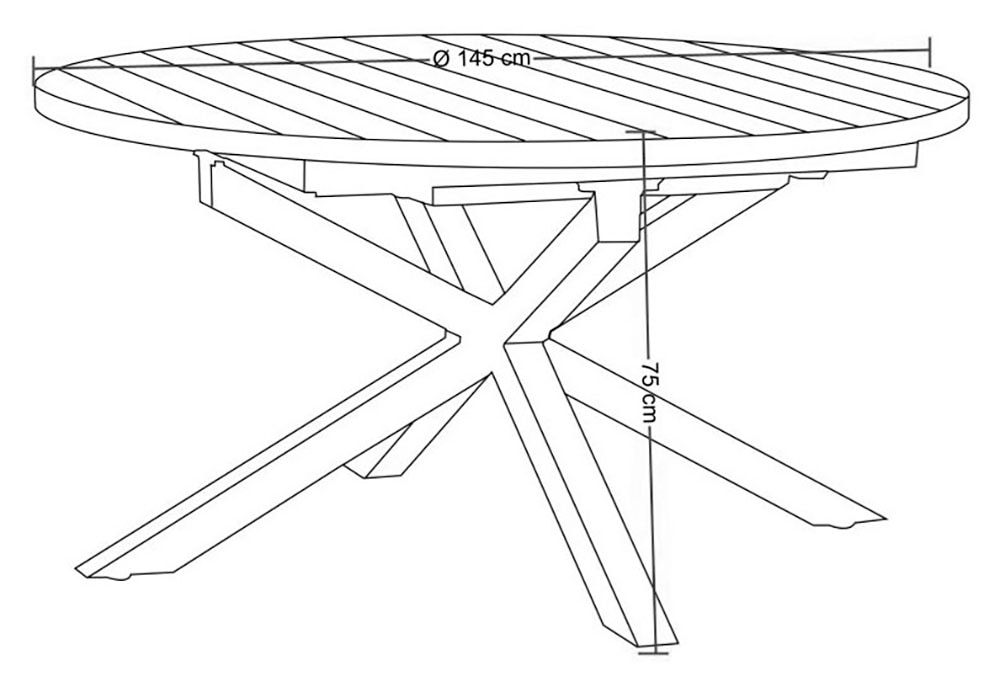 Destiny Esstisch »ARONA«, (1x Tisch), Aluminium, Ø 145/199x75cm ausziehbar, anthrazit