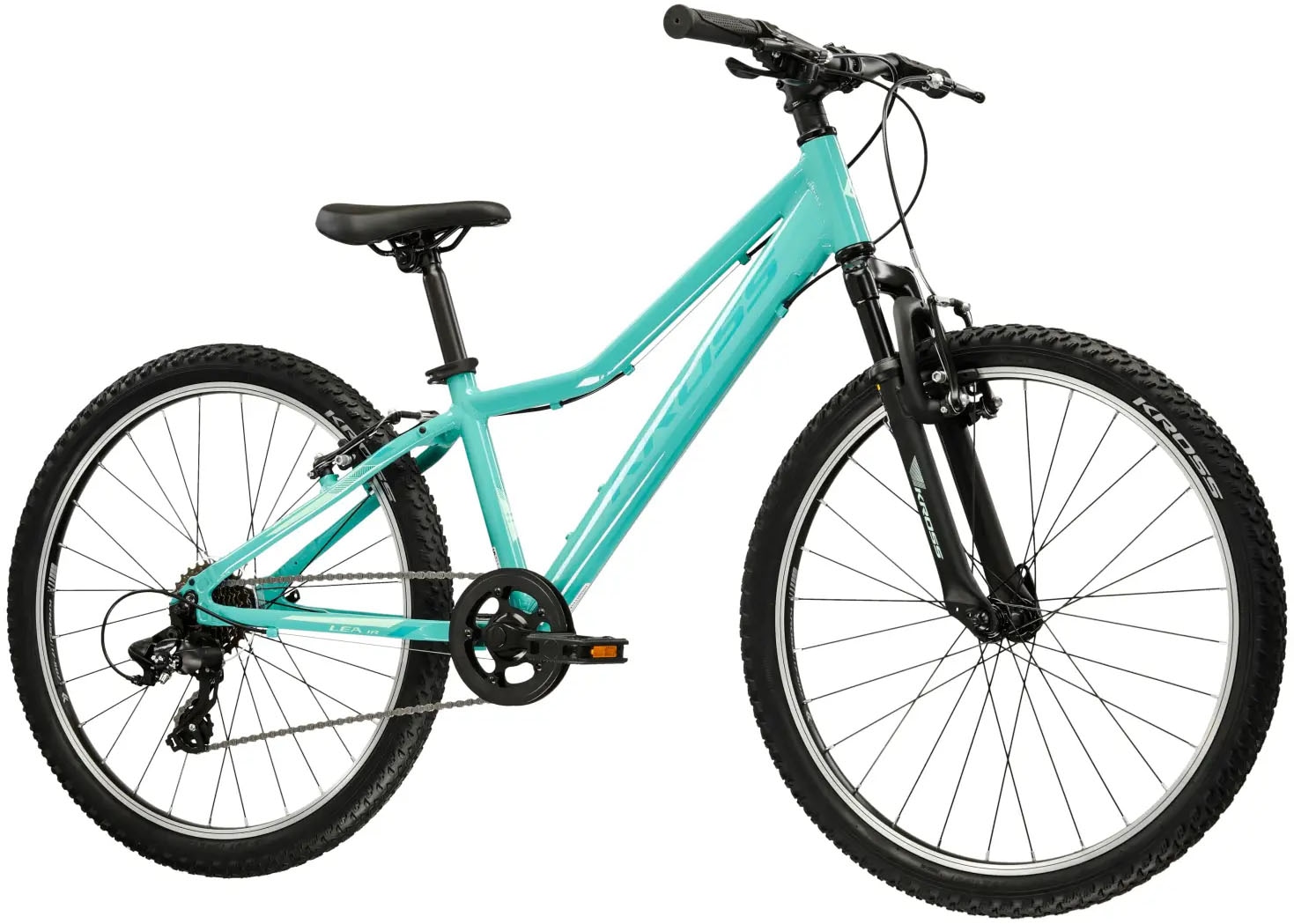 Kross Kinderfahrrad »KROSS Kinderad 24" Lea JR 1.0 Blau 8 Gänge 2026« 8 Gang Shimano TOURNEY TX800 Schaltwerk Kettenschaltung