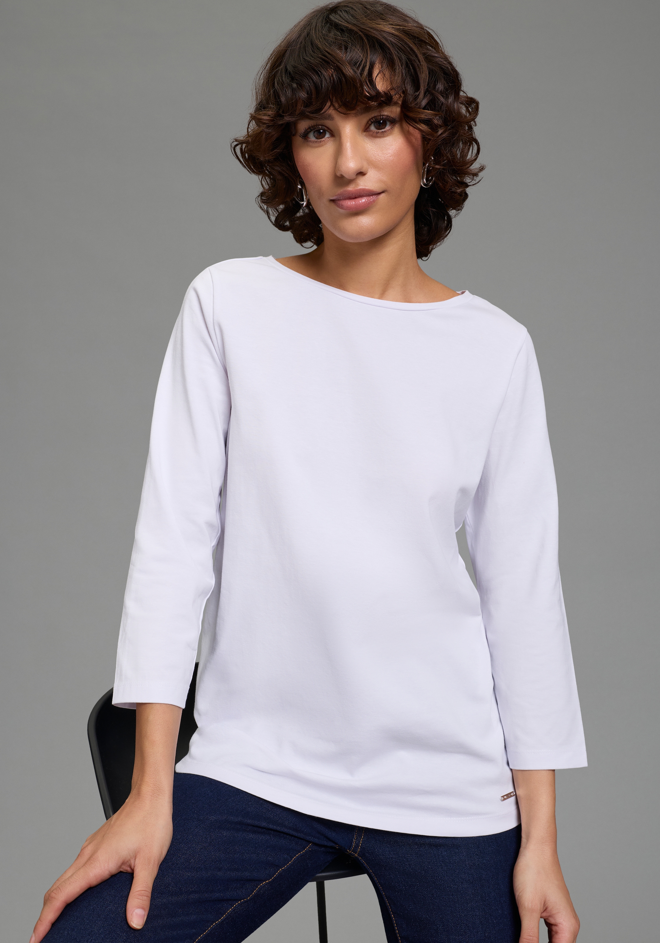 Laura Scott 3/4-Arm-Shirt Basic-Stil, 3/4-Ärmellänge, U-Boot-Ausschnitt, oh günstig online kaufen