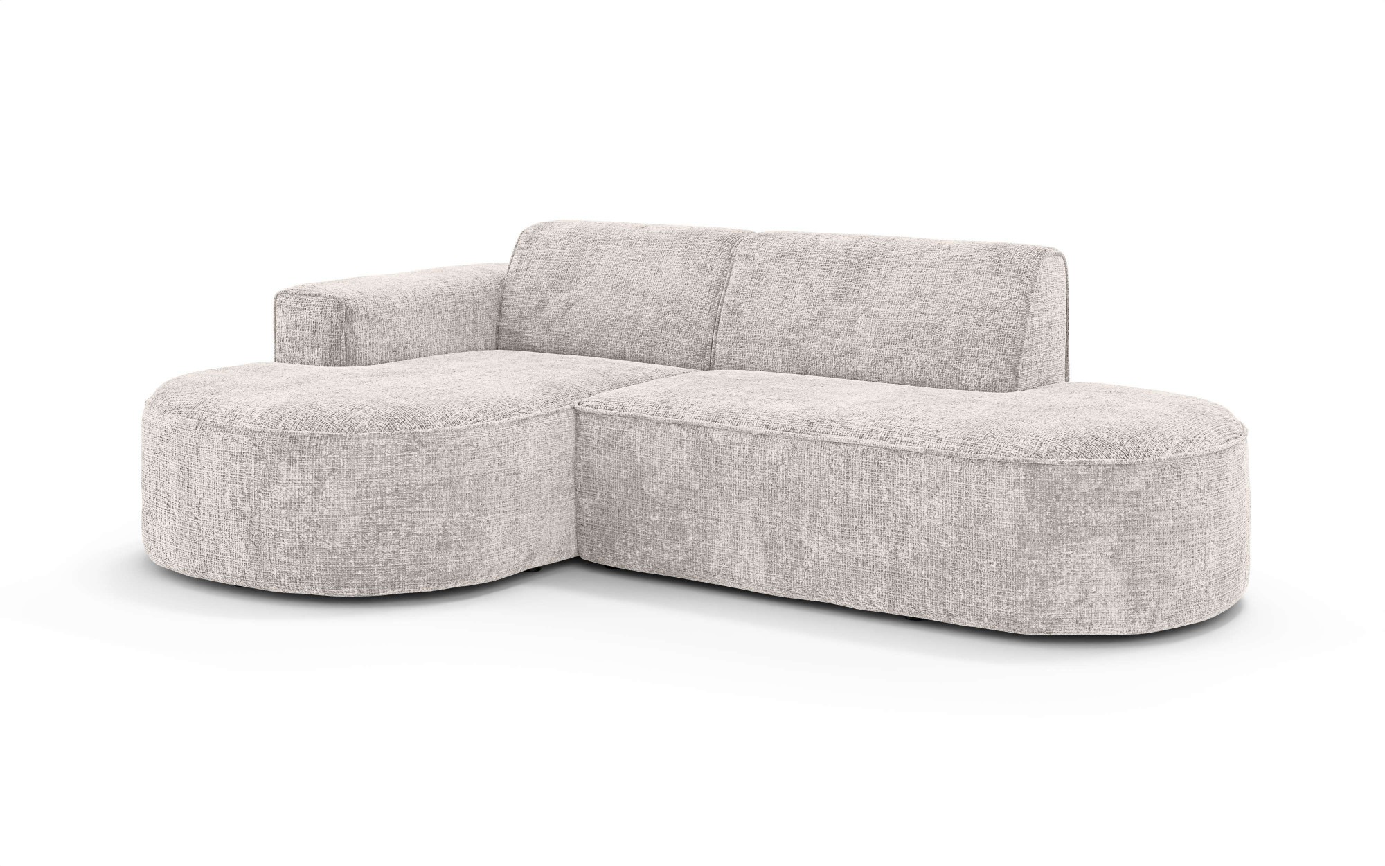 Ecksofa OTTO HOME "ADELLA XL Design-Sofa mit Recamiere rechts/links, 263/159/76 cm", beige (hellbeige), B:263cm H:76cm T:159cm, 100% Polyester, Sofas, Ecksofa, L-Form XL mit Wellenunterfederung, runde Form, auch in Cord 3