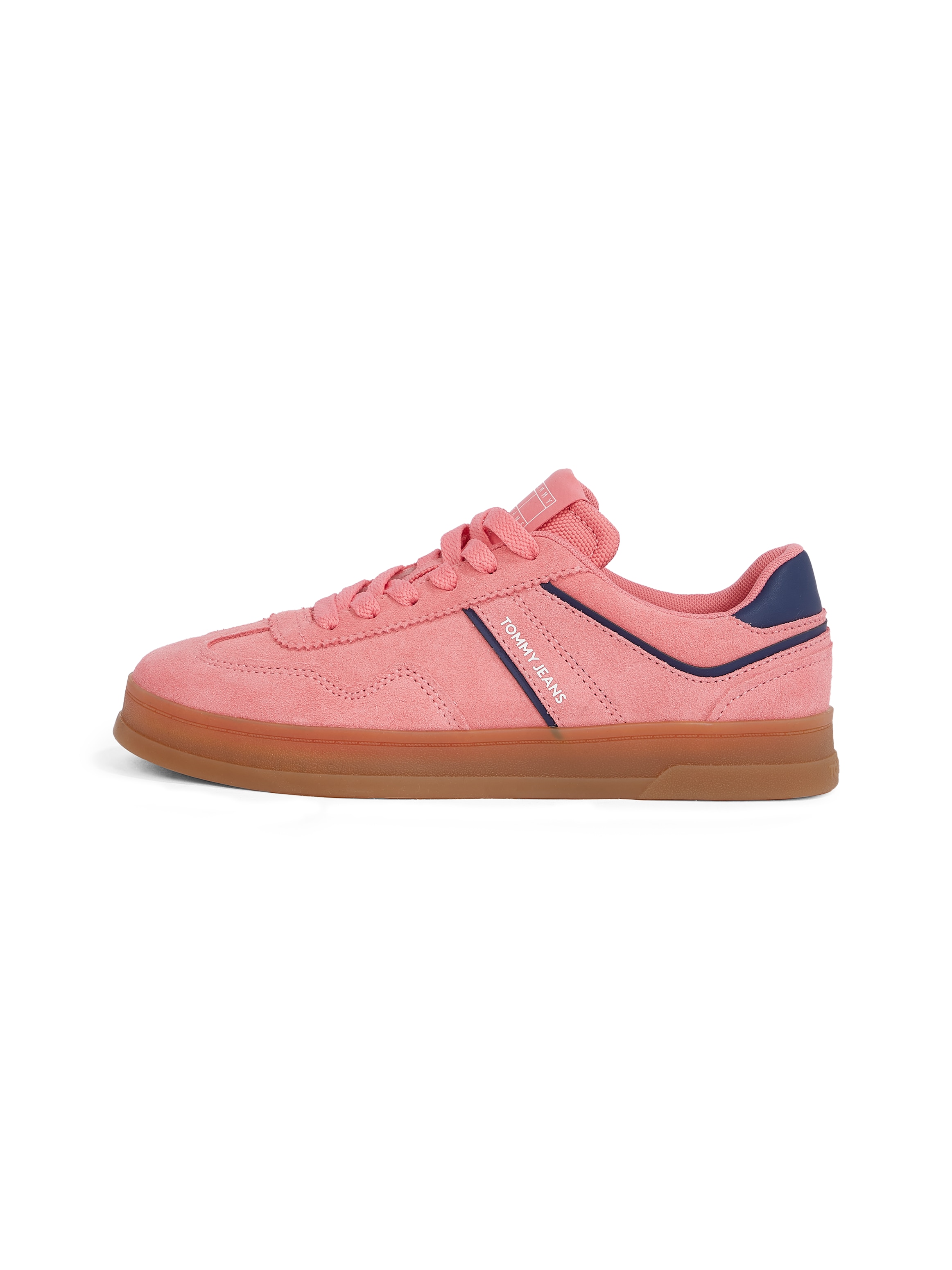 Tommy Jeans Plateausneaker »THE GREENWICH SUEDE«, Freizeitschuh, Halbschuh, Schnürschuh mit gepolstertem Schaftrand