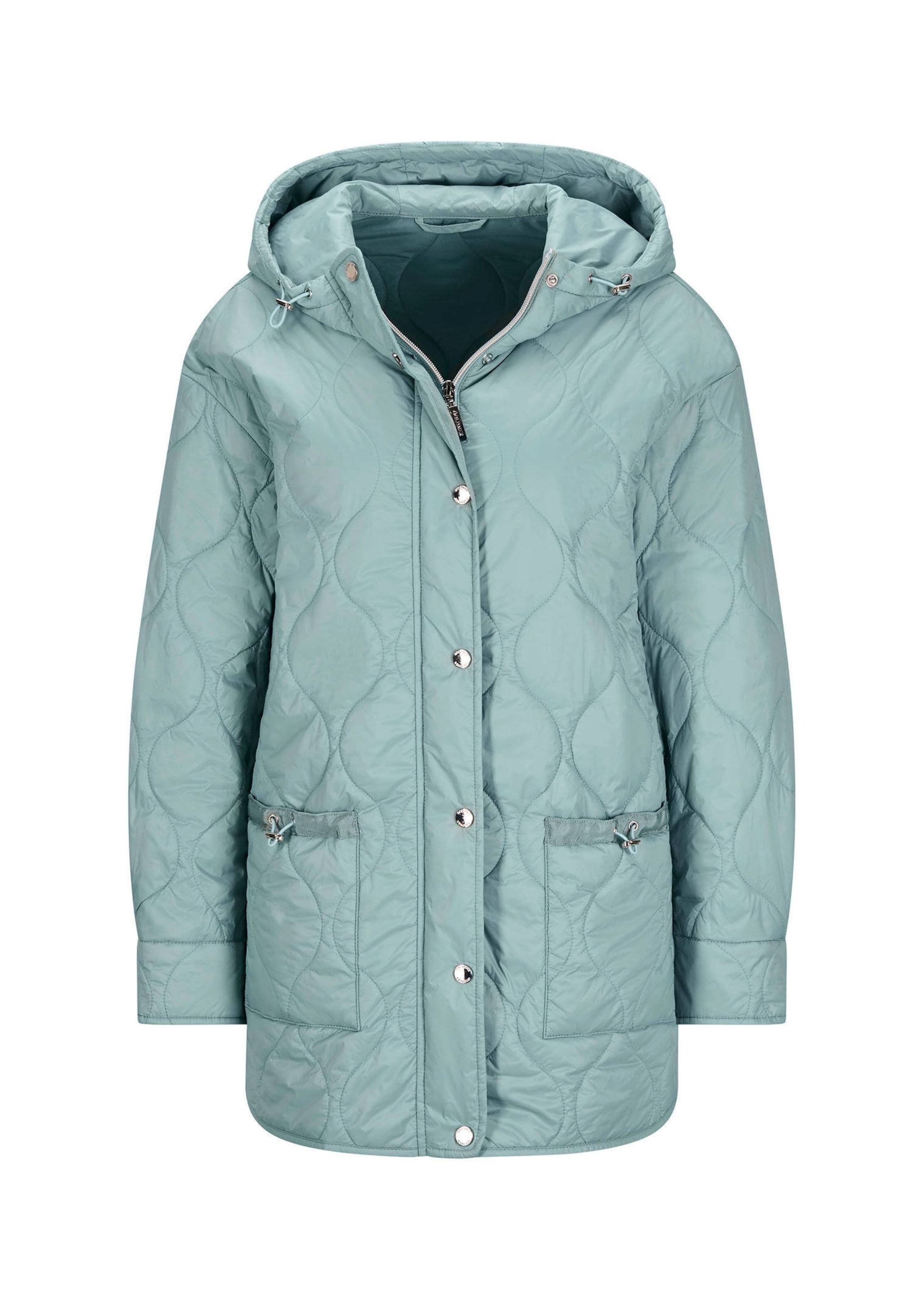 GOLDNER Steppjacke "Stilvolle Übergangsjacke mit Kapuze" Bänder an der Innseite der Knopfleiste