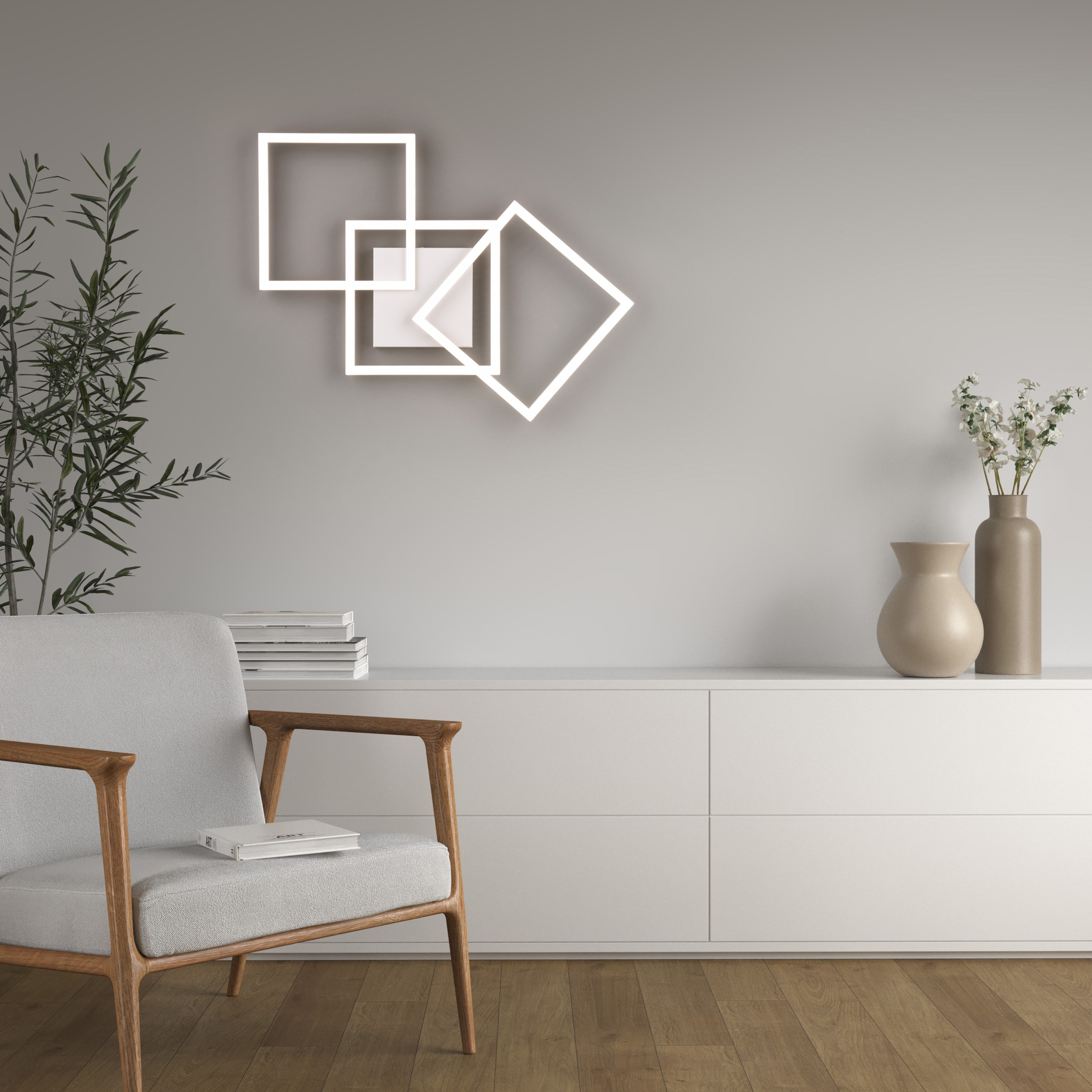 my home LED Deckenleuchte »ANTJE, Deckenlampe, schwenkbare LED-Rechtecke«, 3 flammig, Leuchtmittel LED-Board | LED fest integriert, Wand- und Deckenmontage möglich