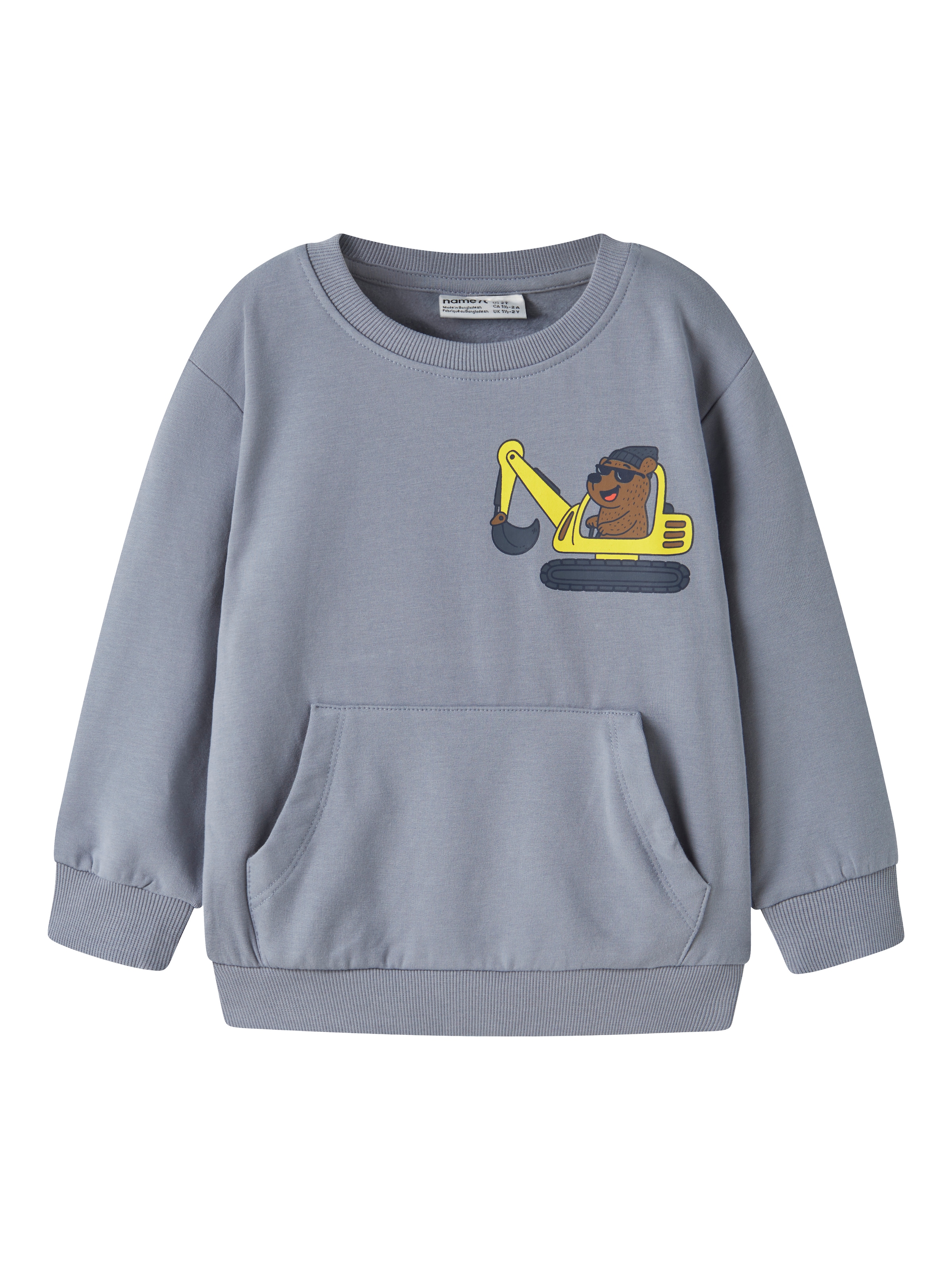 Name It Sweatshirt »NMMVUGO LS NREG SWEAT BRU«, Baumwolle mit Stretch, Kängurutasche, regular fit
