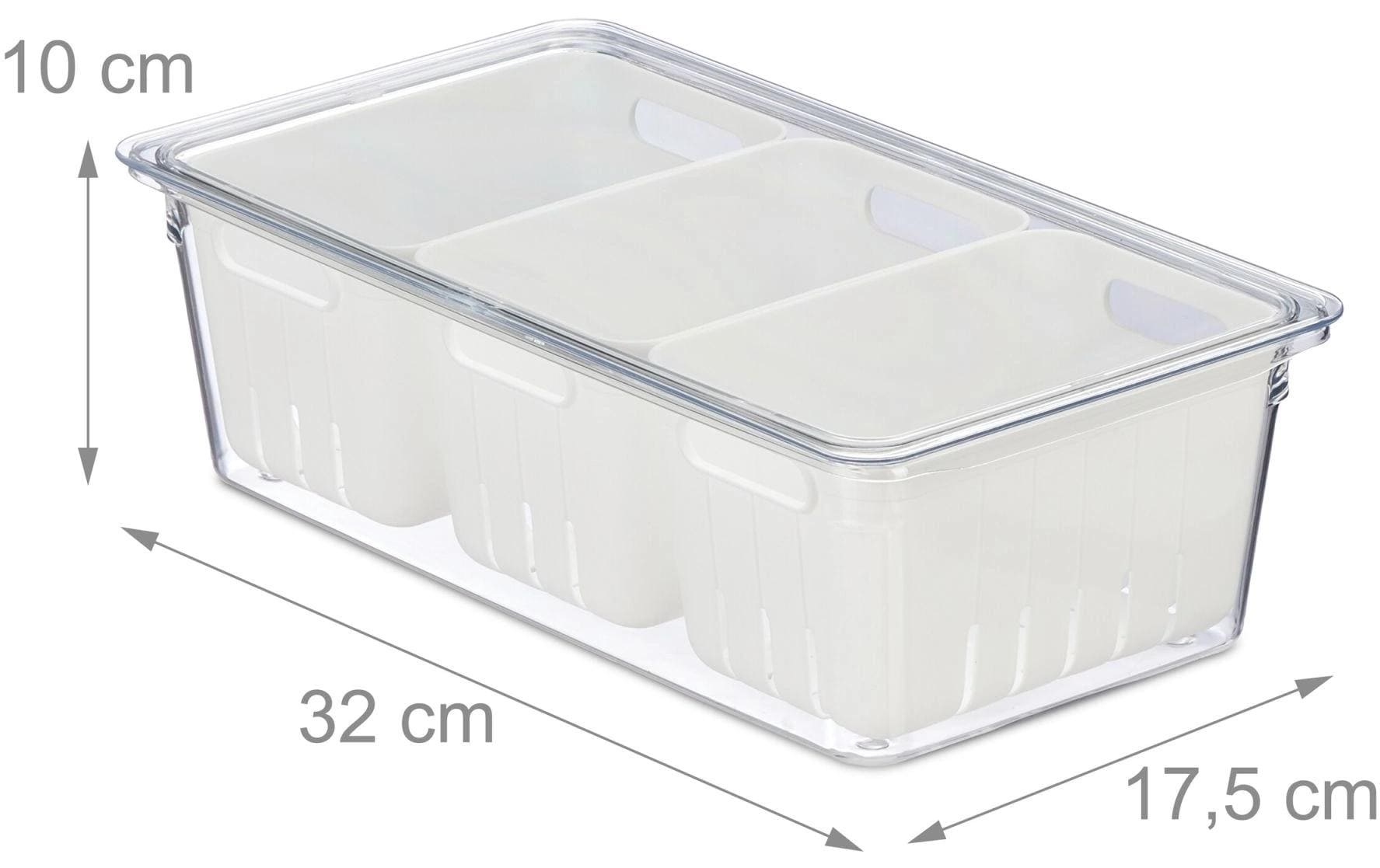 relaxdays Organizer »600 g, 3 Stück, Transparent/Weiss«