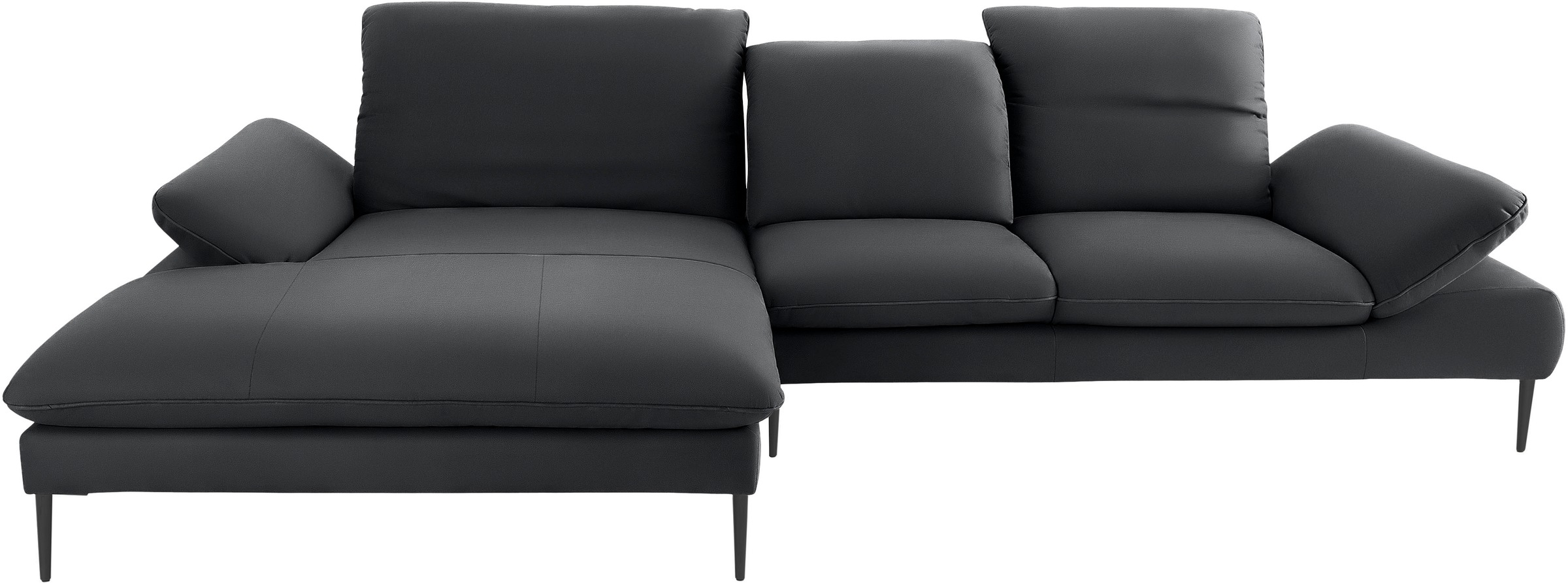 W.SCHILLIG Ecksofa »enjoy&MORE, Designsofa, bequem, zeitlos und elegant, L-Form«, Sitztiefenverstellung, Füße schwarz pulverbeschichtet, Breite 340 cm