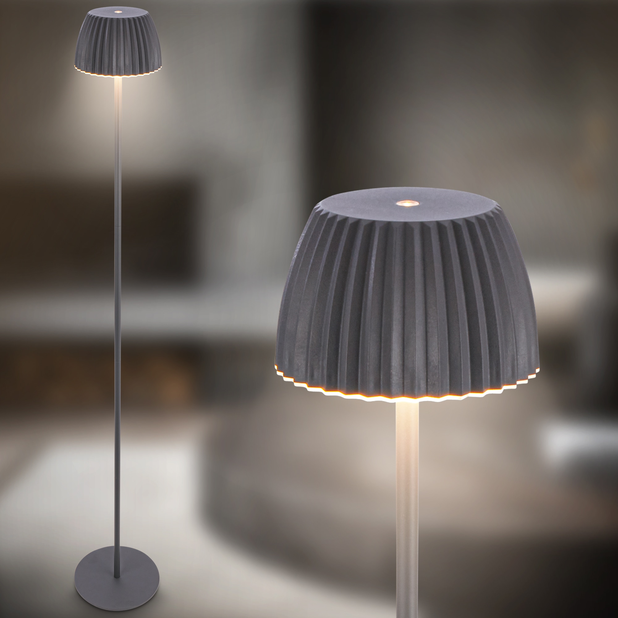 Briloner Leuchten LED Stehlampe »Akku LED Stehleuchte, anthrazit«